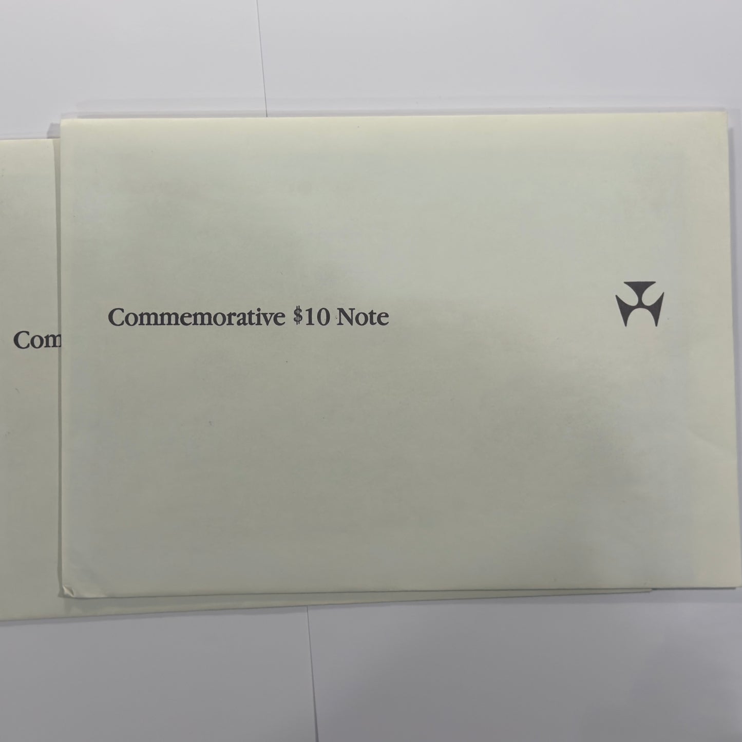 1988 $10 Bicentennial Note folder - Consecutive pair AA 18006599 - AA 18006600 UNC