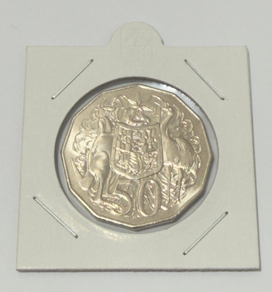 1980 50 Cent Coin - Uncirculated - Coat of Arms - comes in 2x2