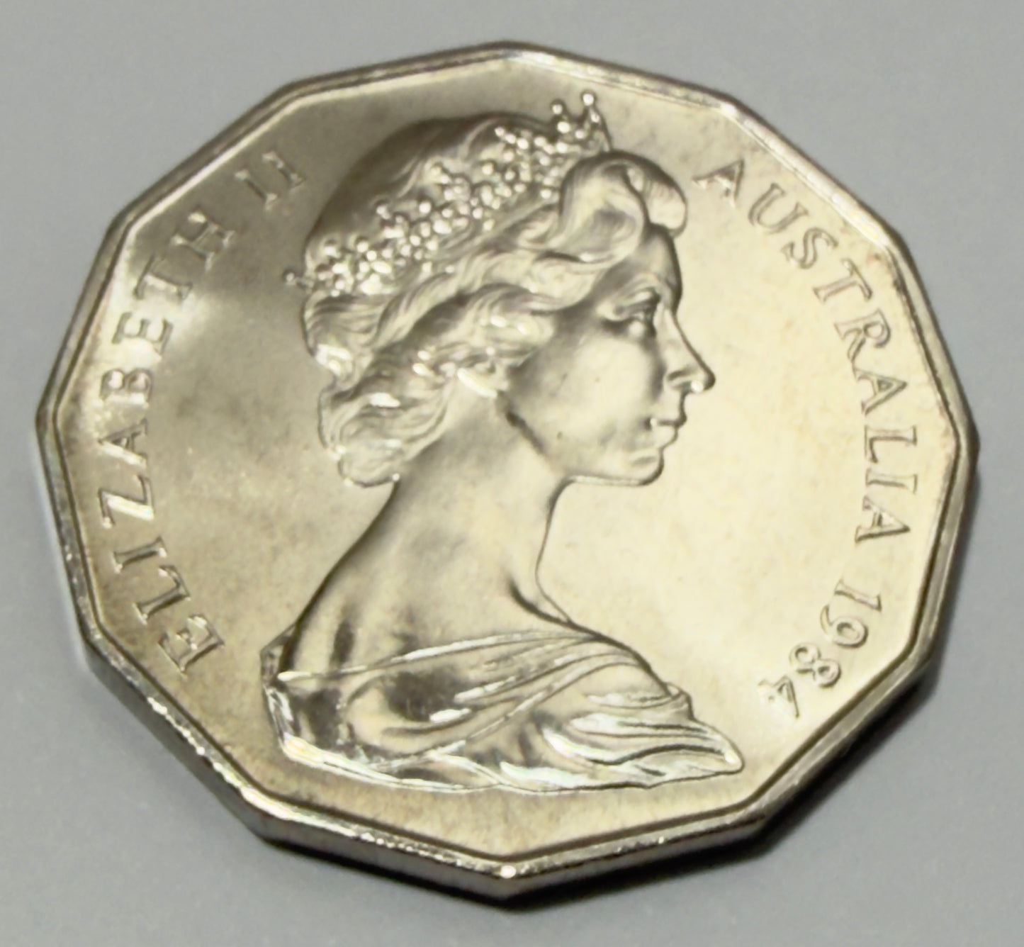 1984 50 Cent Coin - Uncirculated - Ex mint set coin - comes in 2x2