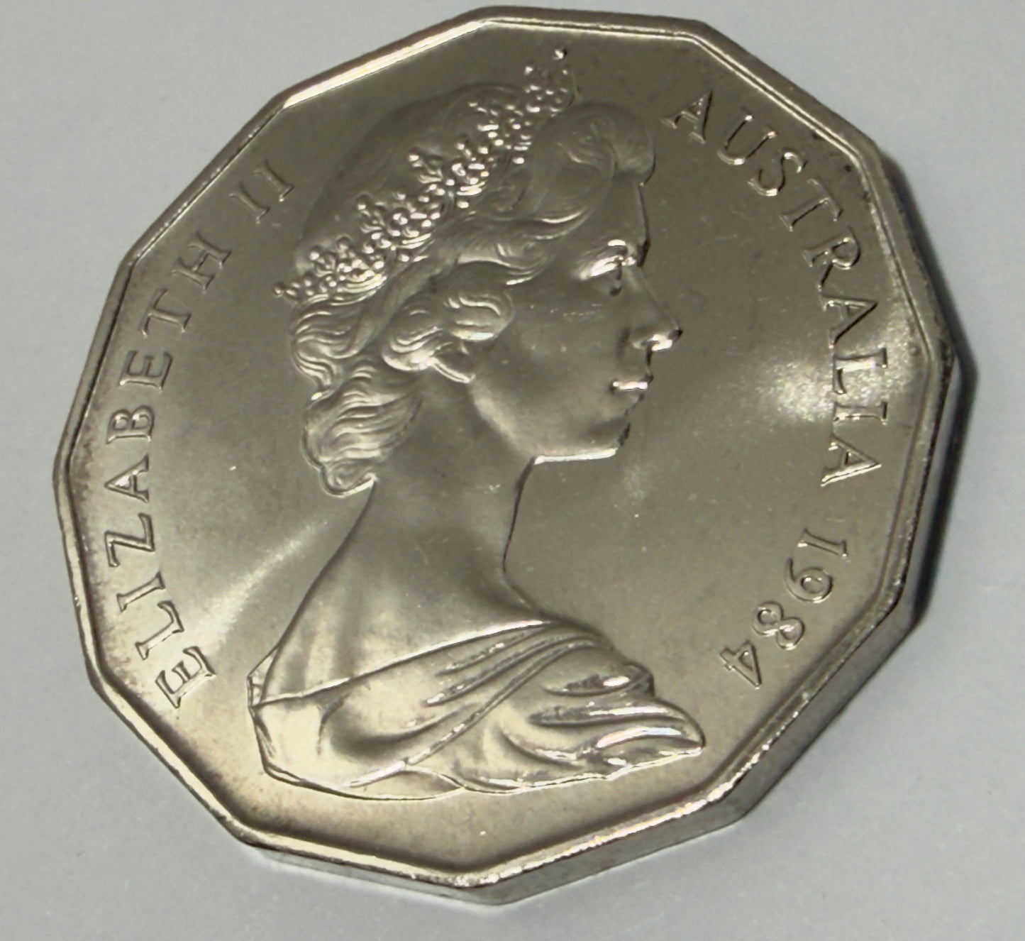 1984 50 Cent Coin - Uncirculated - Ex mint set coin - comes in 2x2