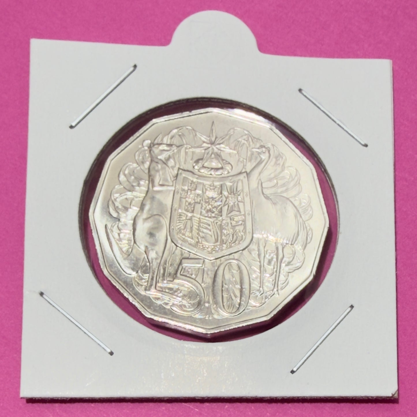 1984 50 Cent Coin - Uncirculated - Ex mint set coin - comes in 2x2