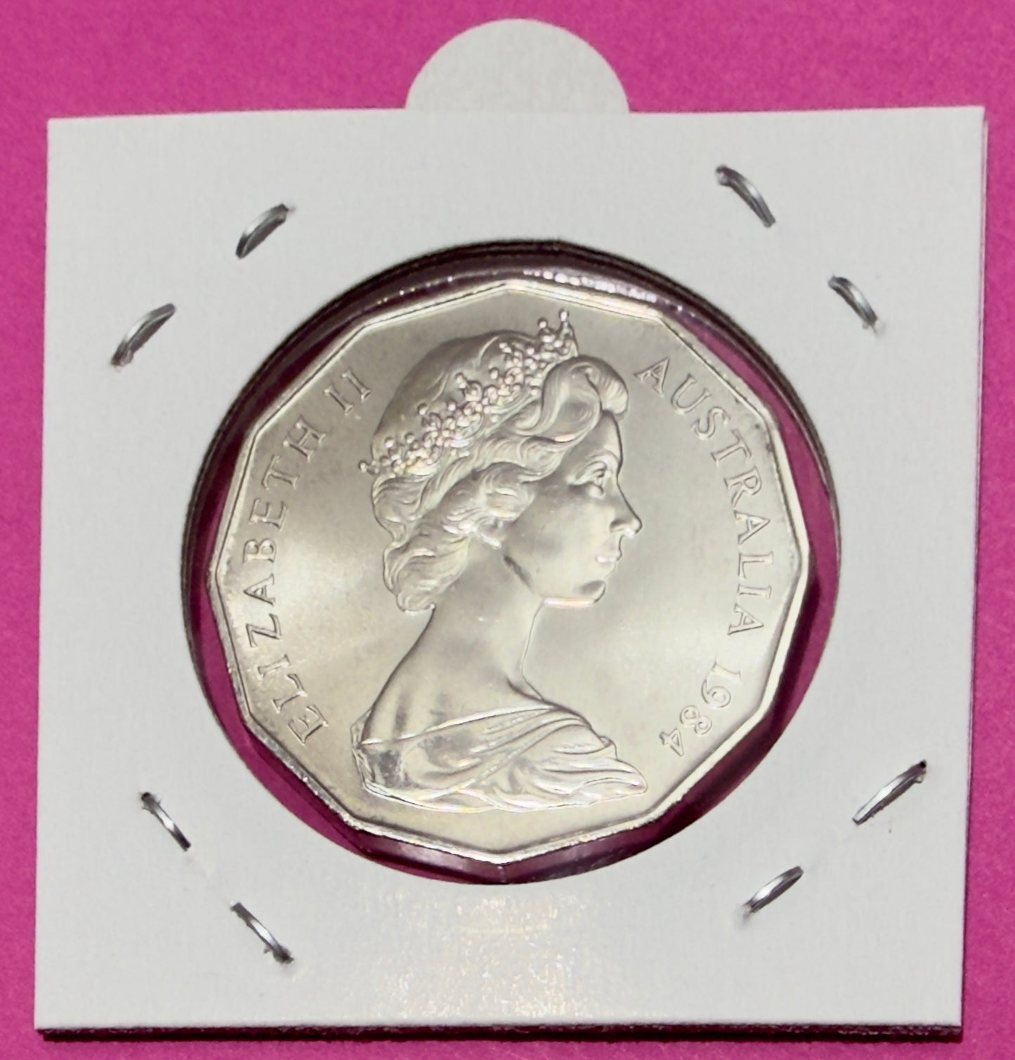 1984 50 Cent Coin - Uncirculated - Ex mint set coin - comes in 2x2