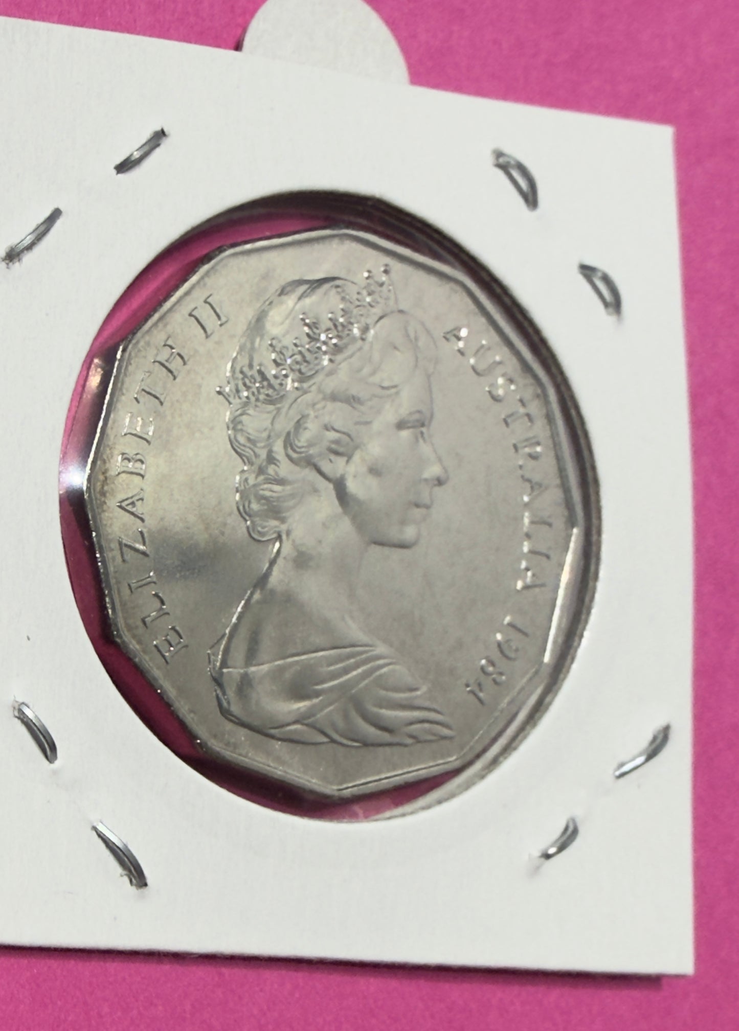 1984 50 Cent Coin - Uncirculated - Ex mint set coin - comes in 2x2