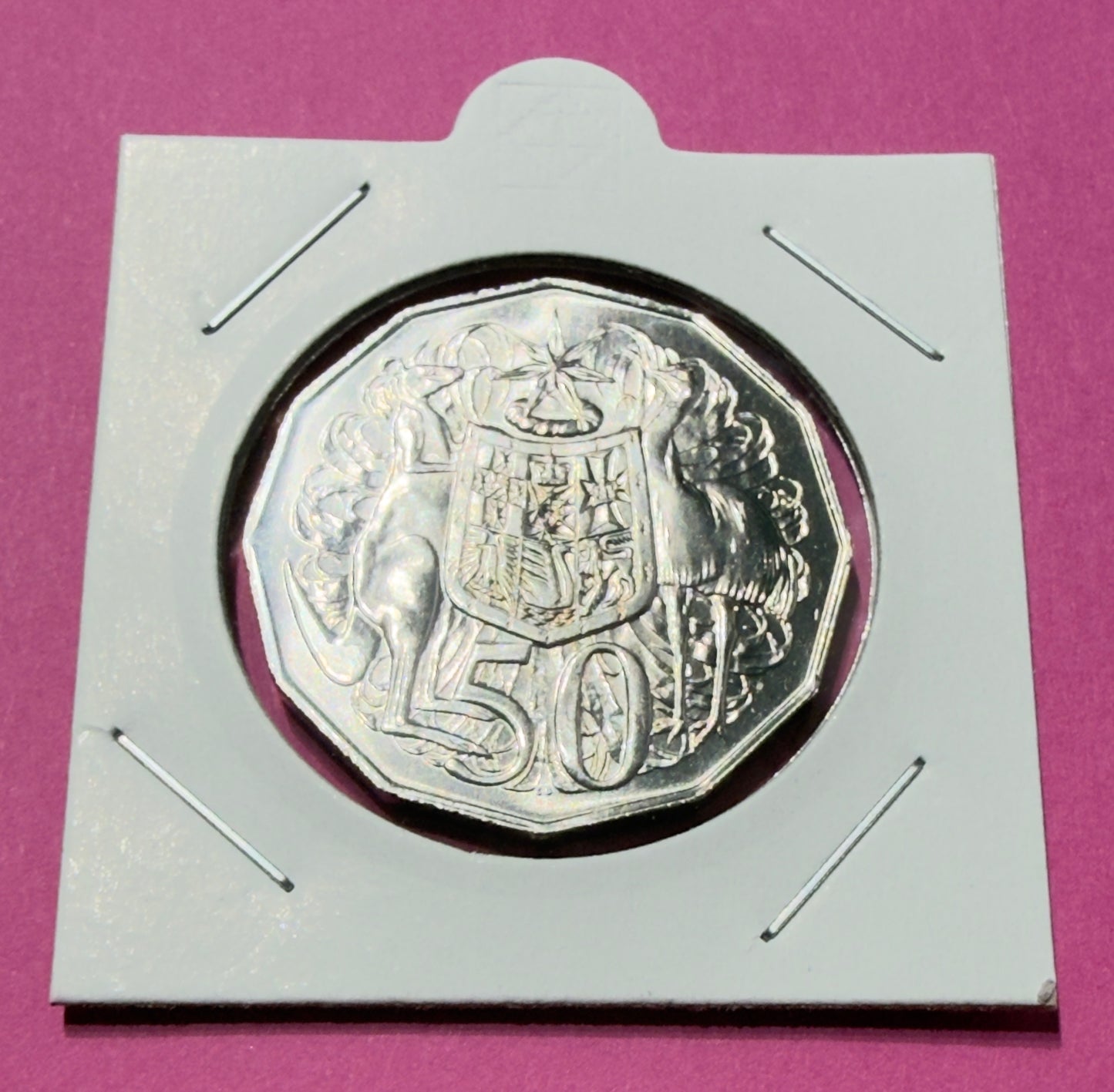 1984 50 Cent Coin - Uncirculated - Ex mint set coin - comes in 2x2