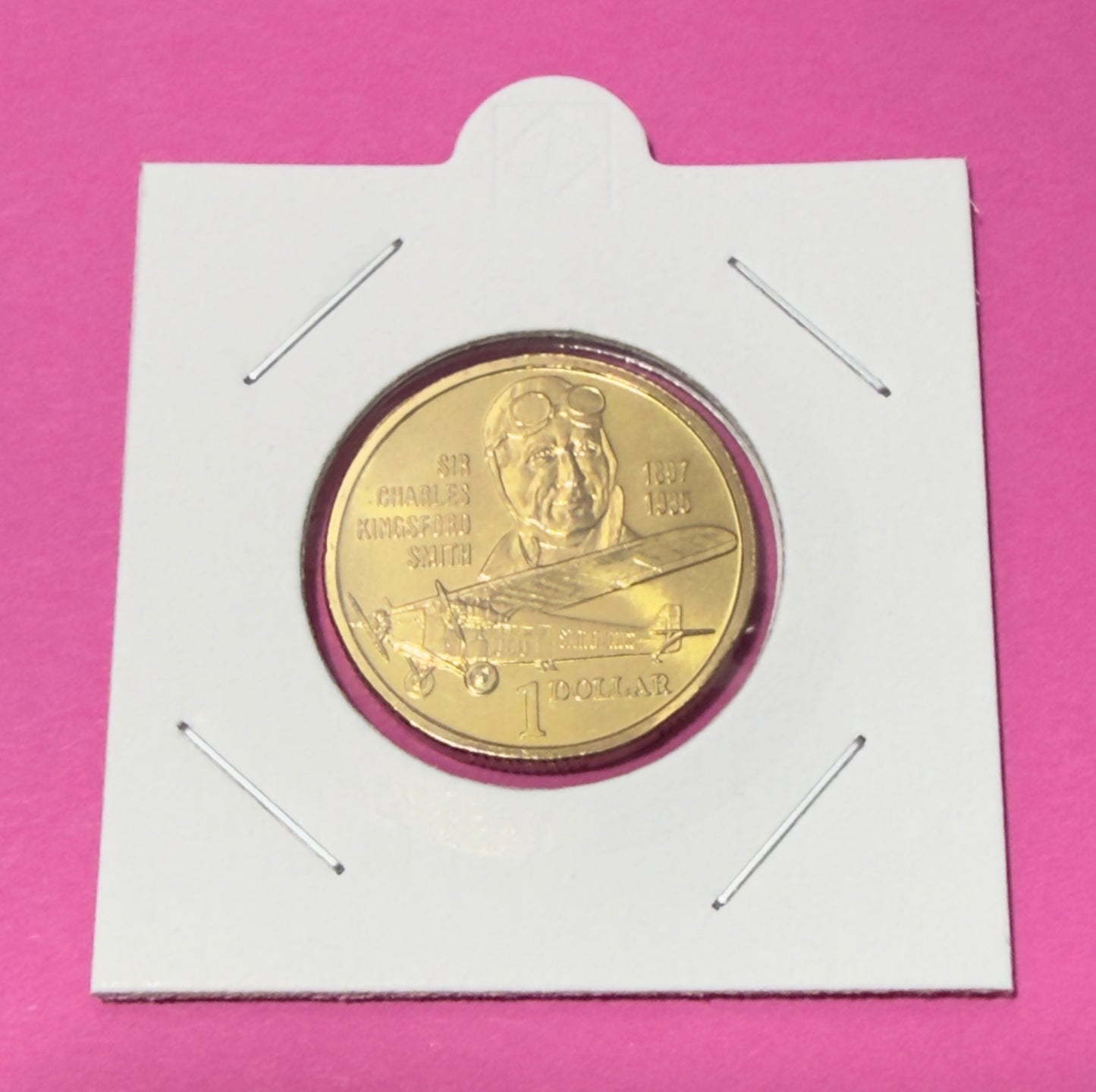 1997 $1 Sir Charles Kingsford Smith - Uncirculated - ex mint set coin - in 2x2