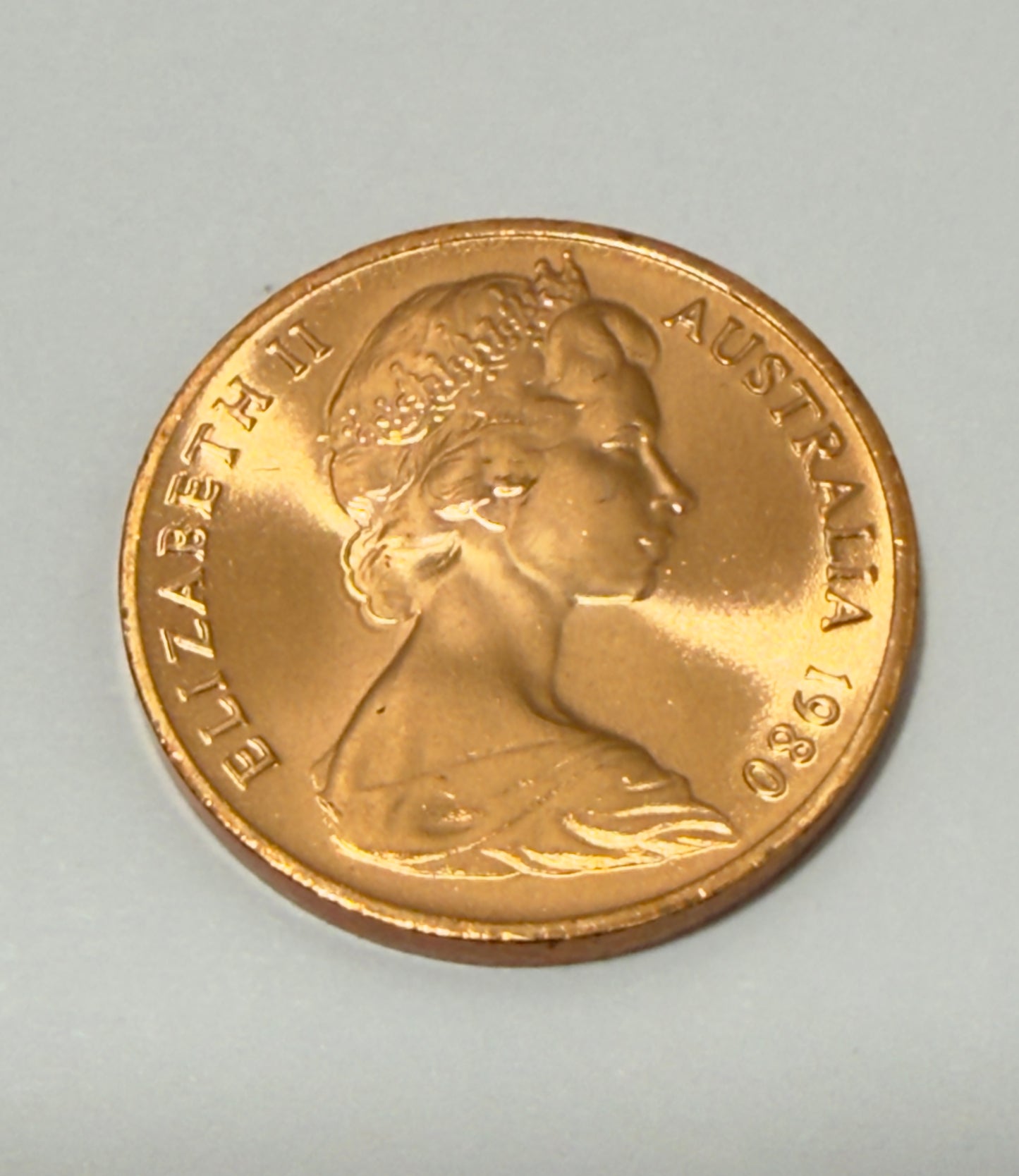 1980 1 Cent Coin - Uncirculated - ex Mint roll - One Cent - comes in 2x2