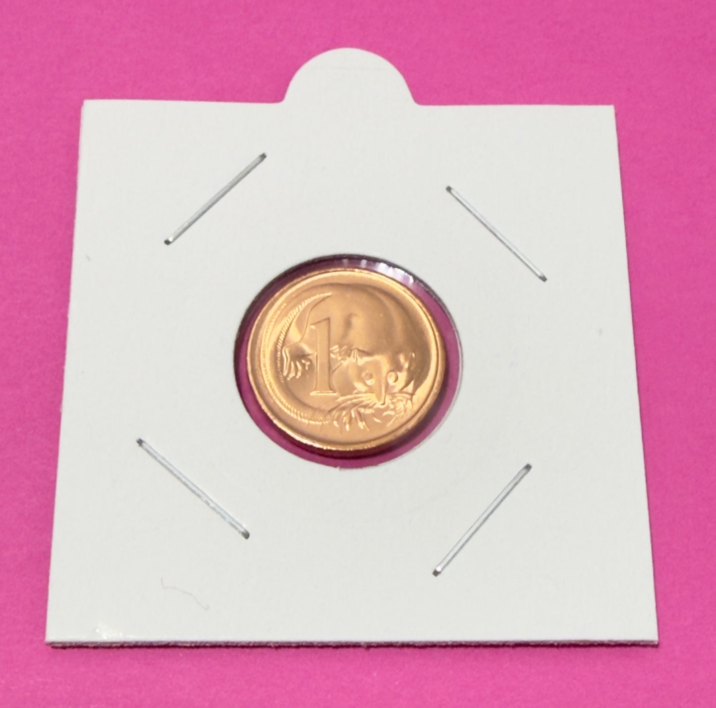 1980 1 Cent Coin - Uncirculated - ex Mint roll - One Cent - comes in 2x2