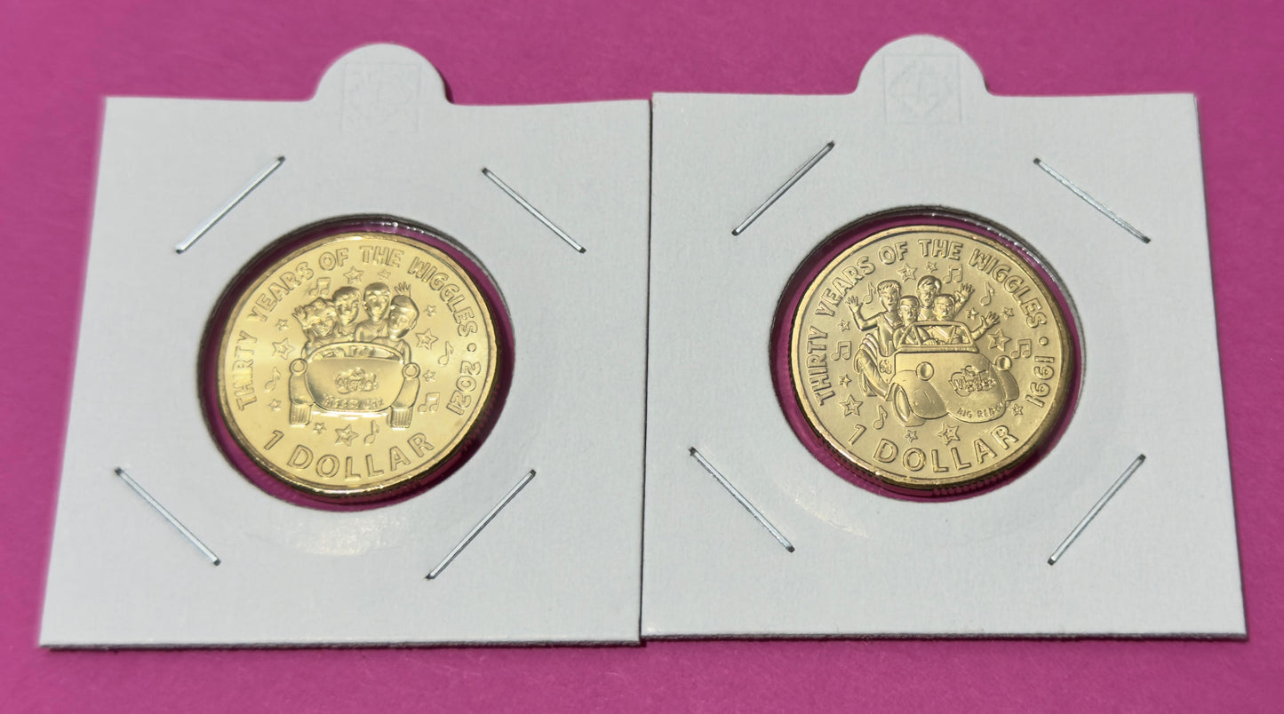 2021 $1 Wiggles Coins - Uncirculated - Set Of Two $1