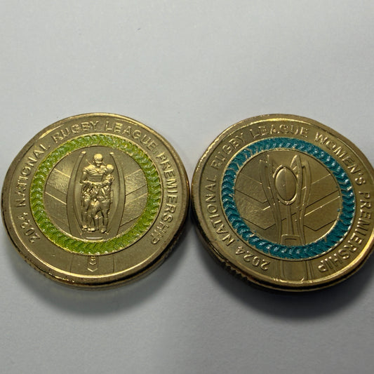2024 $2 NRL Coins - NRL & NRLW - Uncirculated - Two Dollar - comes in 2x2s