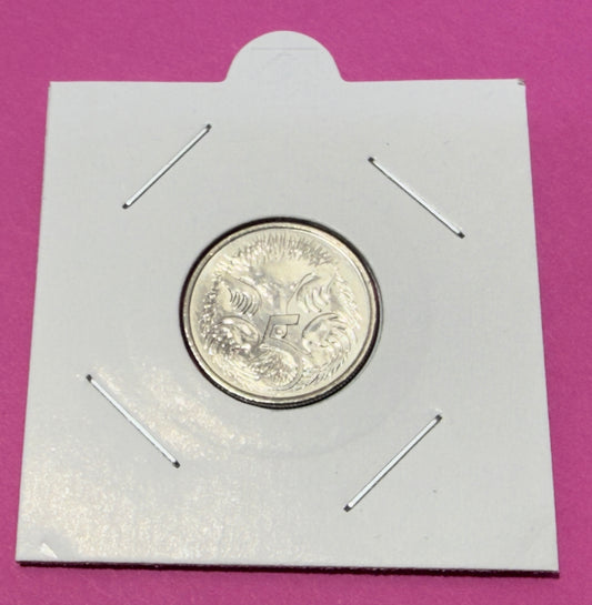 2021 5 Cent Coin - Uncirculated - Five Cent - JC Effigy - comes in 2x2