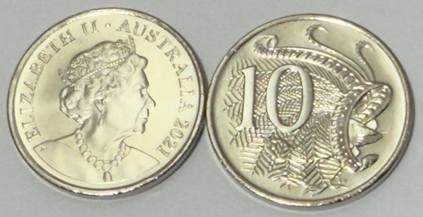 2021 10 Cent Coin - Uncirculated - Ten Cent - comes in 2x2