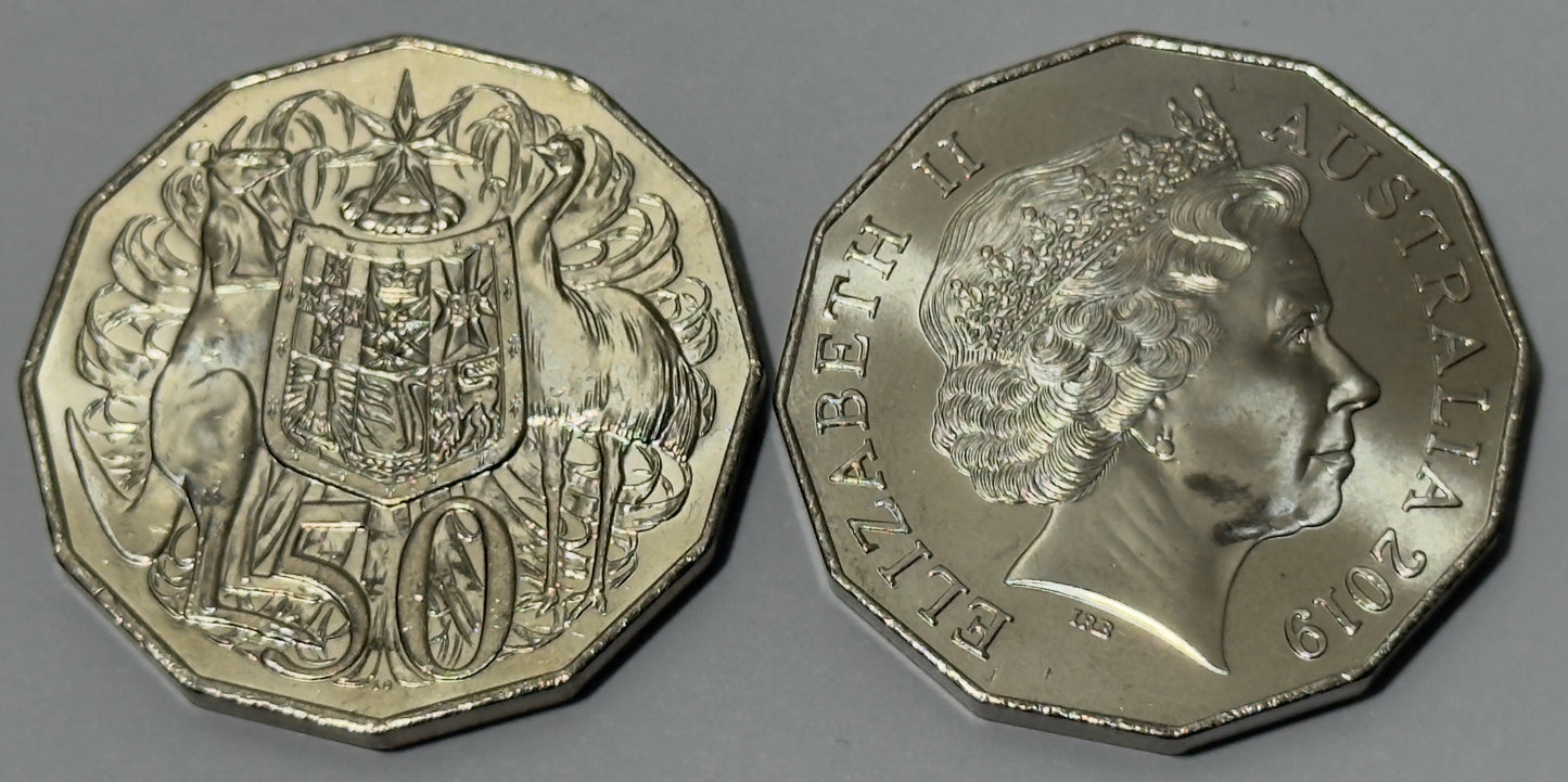 2019 IRB 50 Cent Coin - Uncirculated - Low Mintage -1.124 million - comes in 2x2