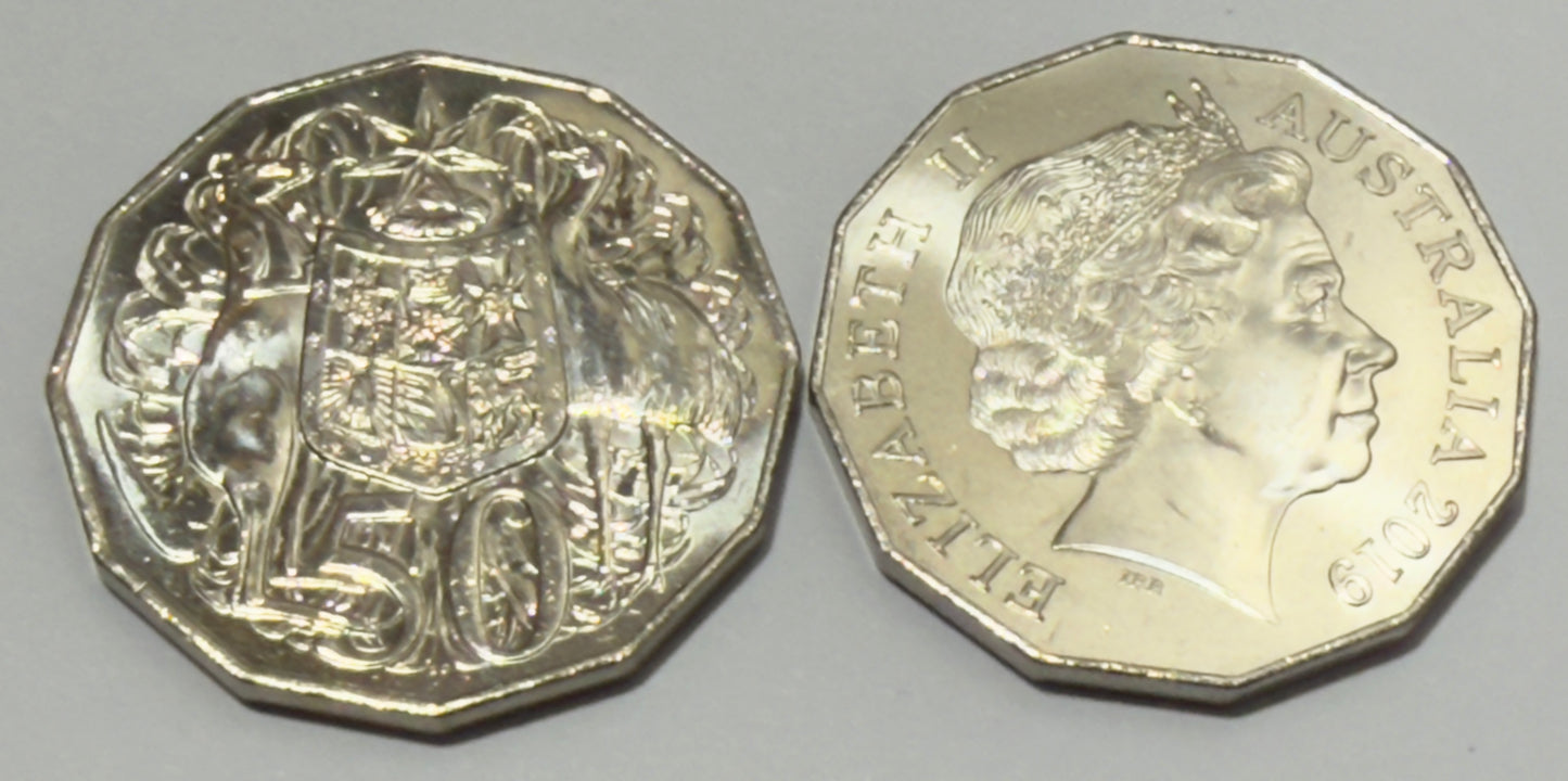 2019 IRB 50 Cent Coin - Uncirculated - Low Mintage -1.124 million - comes in 2x2