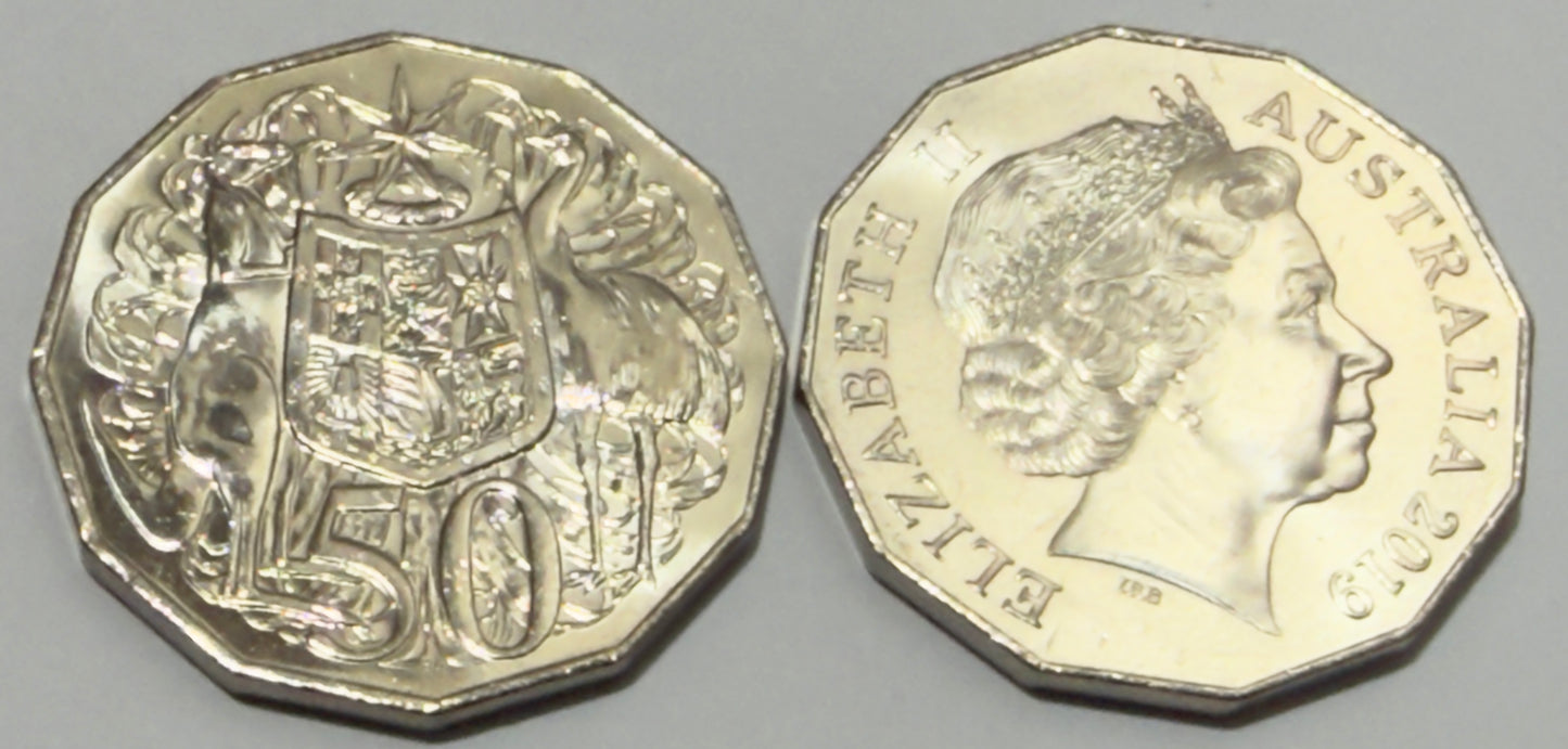 2019 IRB 50 Cent Coin - Uncirculated - Low Mintage -1.124 million - comes in 2x2
