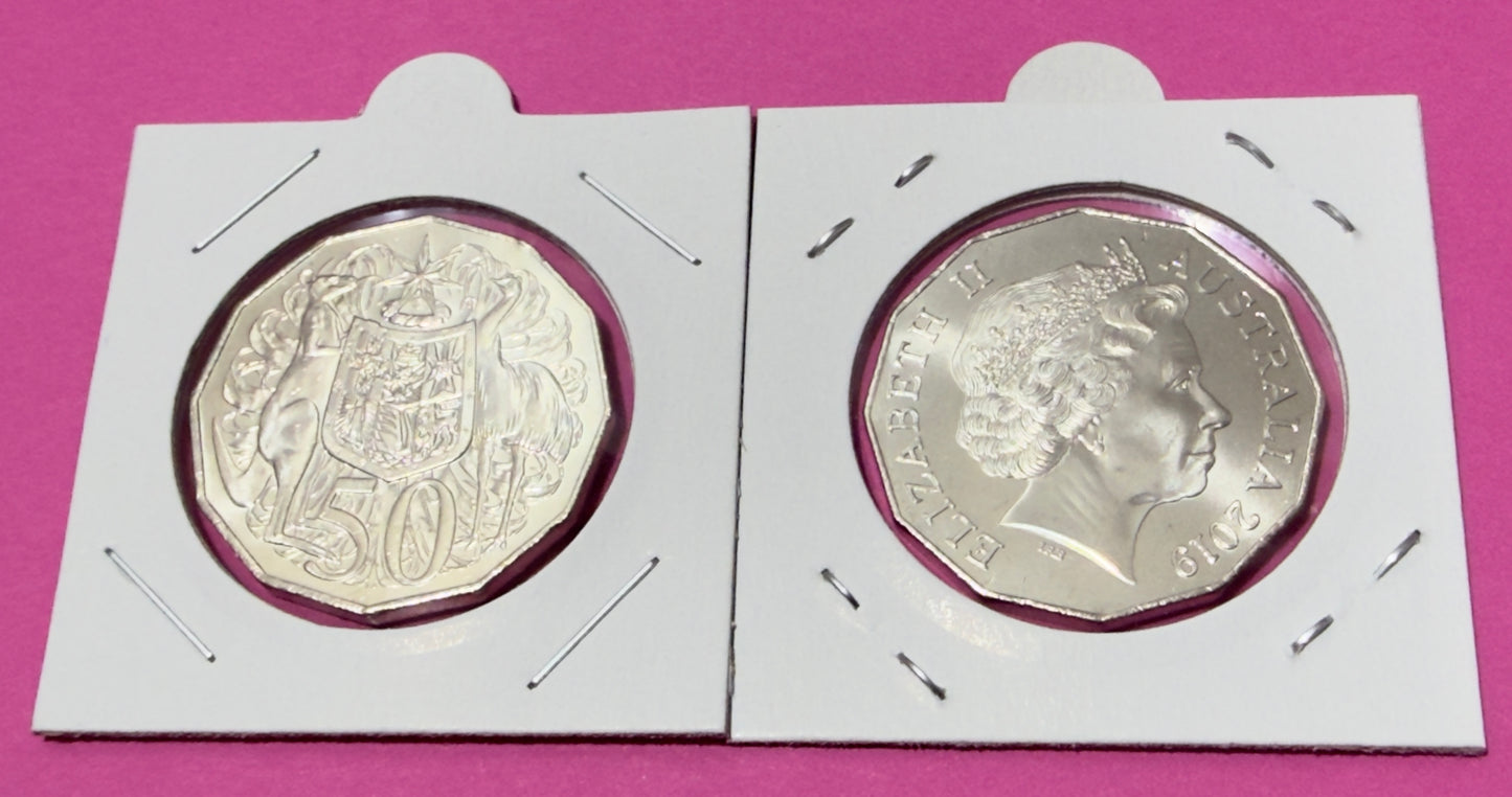 2019 IRB 50 Cent Coin - Uncirculated - Low Mintage -1.124 million - comes in 2x2