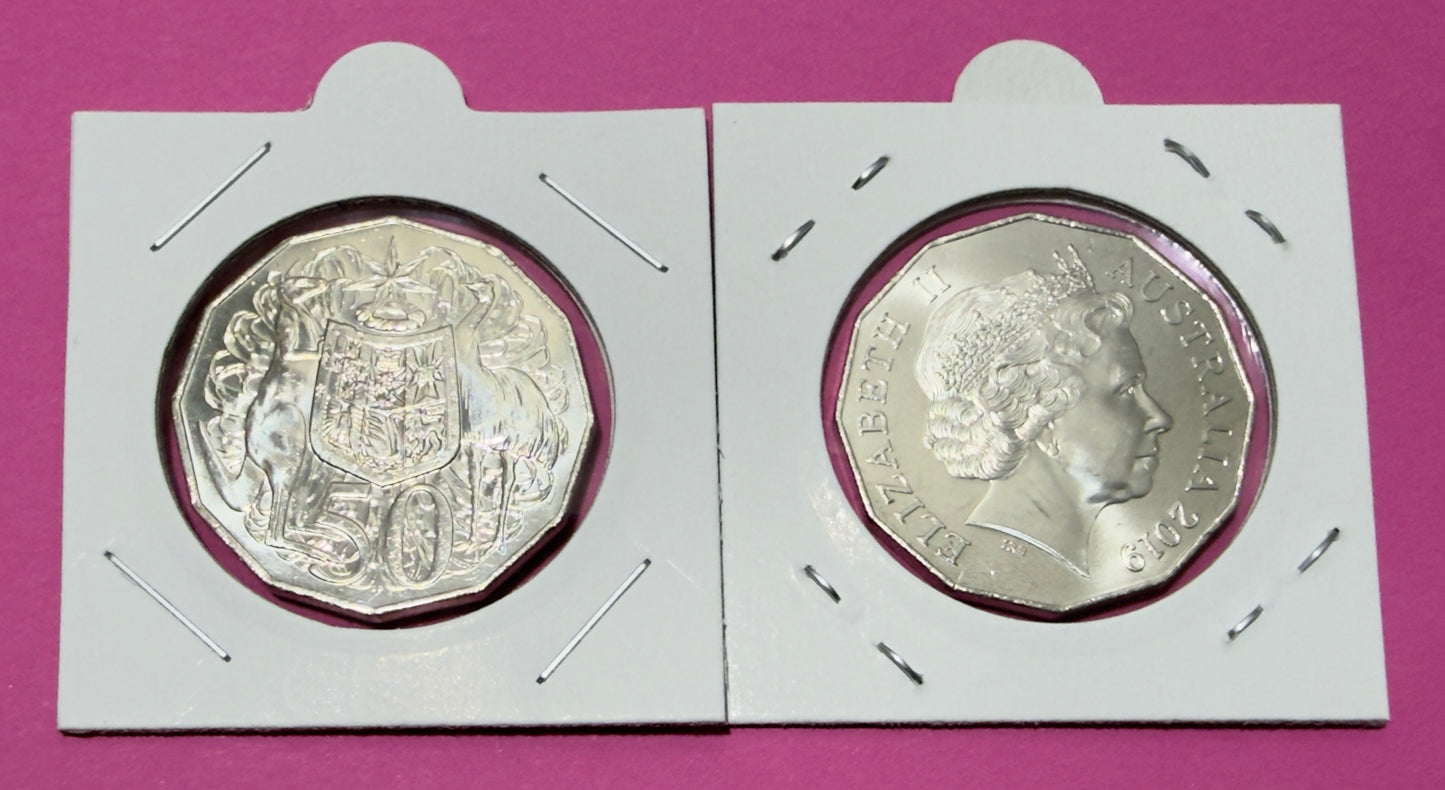 2019 IRB 50 Cent Coin - Uncirculated - Low Mintage -1.124 million - comes in 2x2