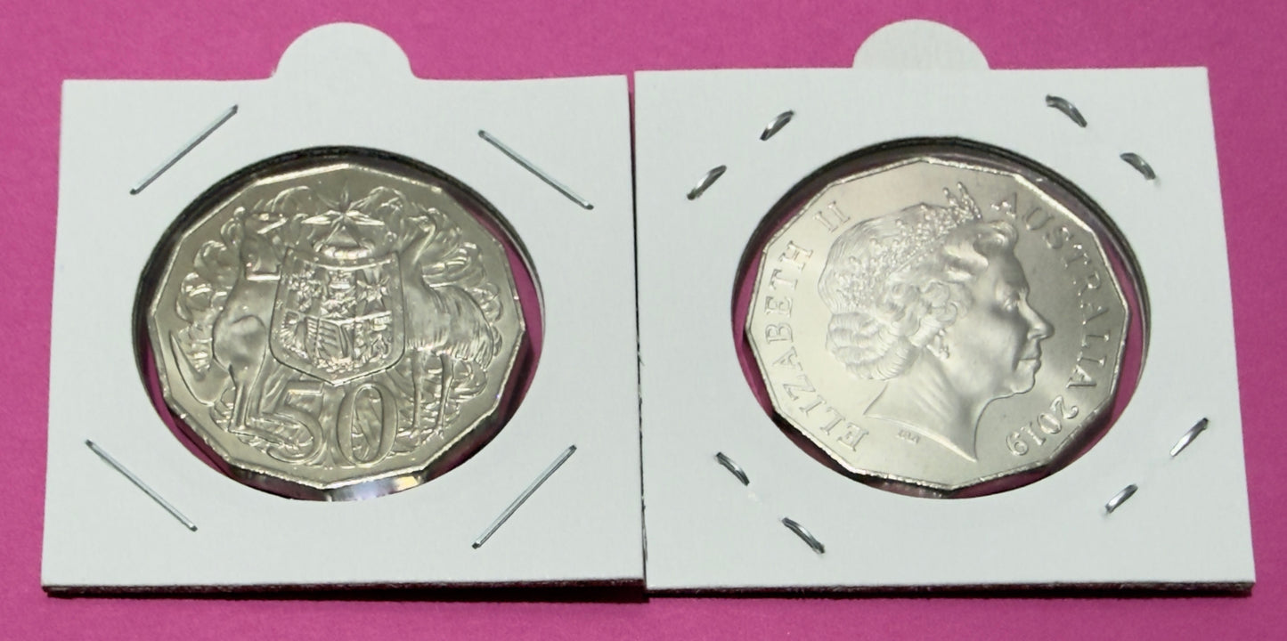 2019 IRB 50 Cent Coin - Uncirculated - Low Mintage -1.124 million - comes in 2x2