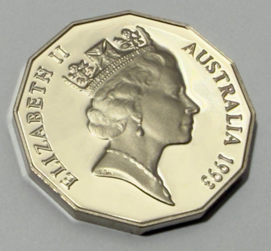 1993 50 Cent Proof Coin - Fifty Cent Coat of Arms Proof Coin - comes in 2x2