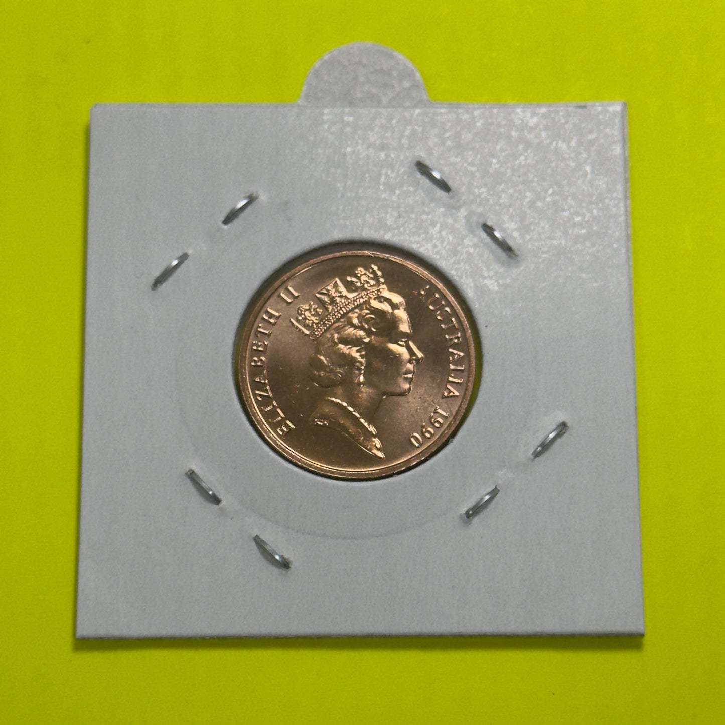 1990 2 Cent Coin - Choice Uncirculated - Mint Set ONLY coin - comes in 2x2