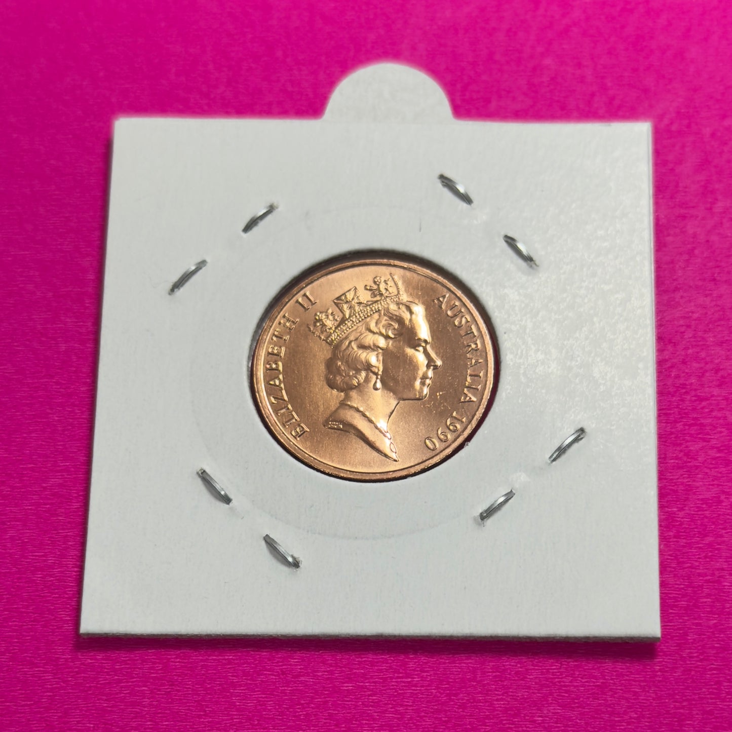 1990 2 Cent Coin - Choice Uncirculated - Mint Set ONLY coin - comes in 2x2