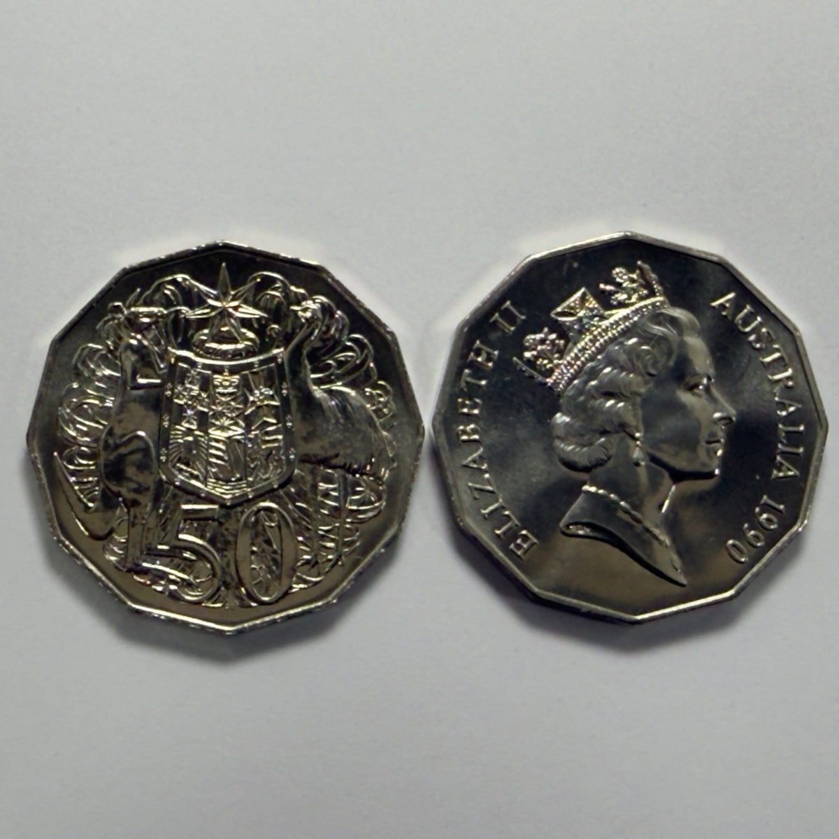 1990 50 Cent Coin - Choice Uncirculated - Mint Set ONLY Coin - comes in 2x2