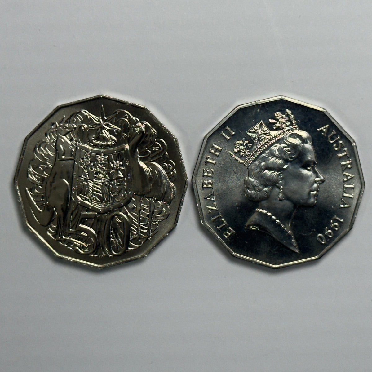 1990 50 Cent Coin - Choice Uncirculated - Mint Set ONLY Coin - comes in 2x2