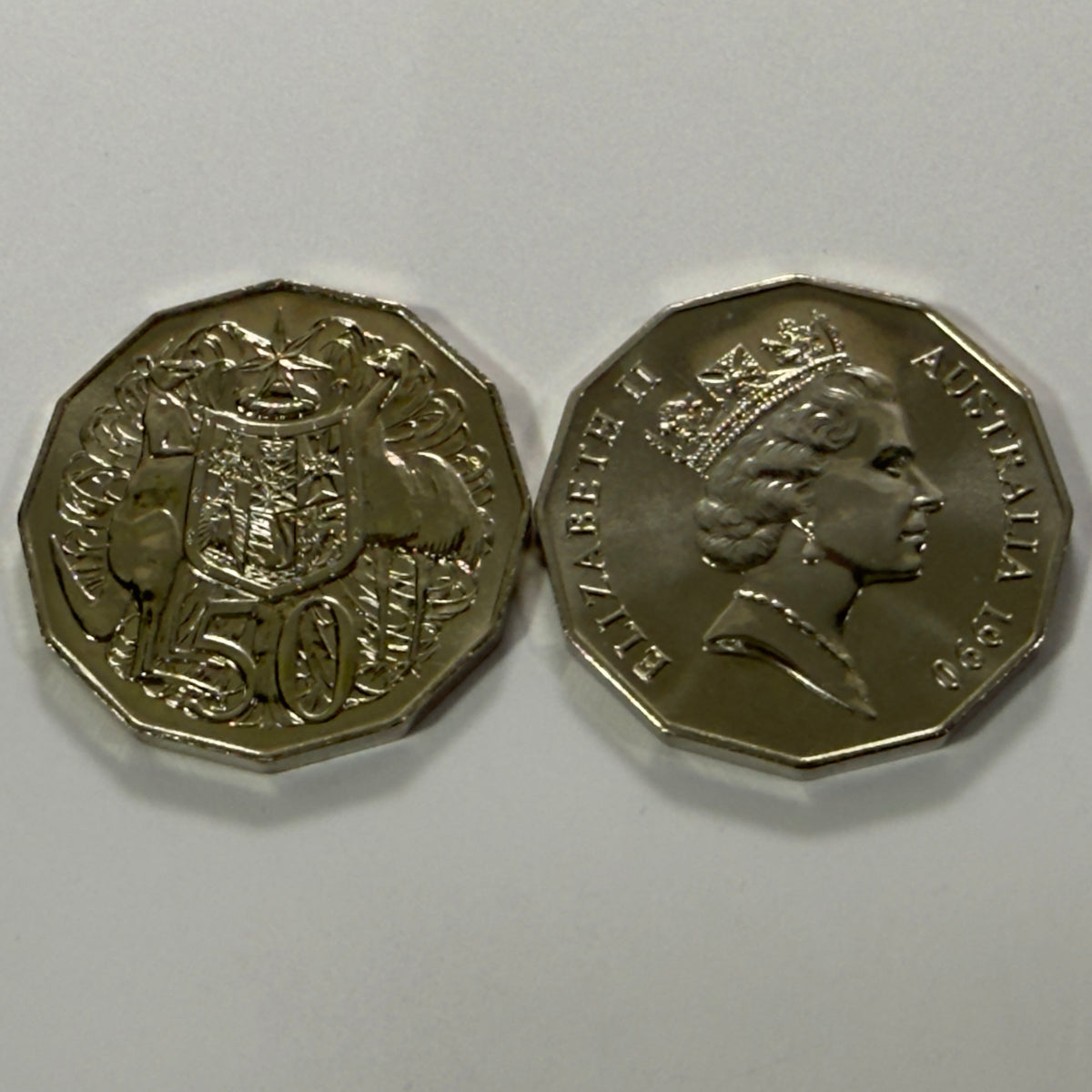 1990 50 Cent Coin - Choice Uncirculated - Mint Set ONLY Coin - comes in 2x2