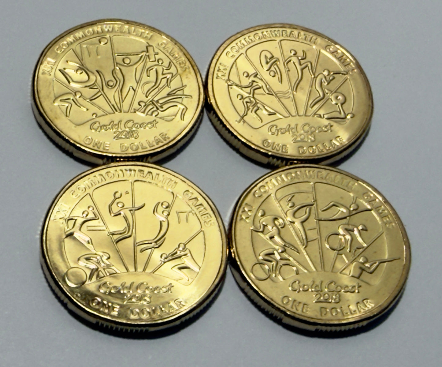 2018 $1 Commonwealth Games Set of 4 Coins - Uncirculated - come in 2x2s