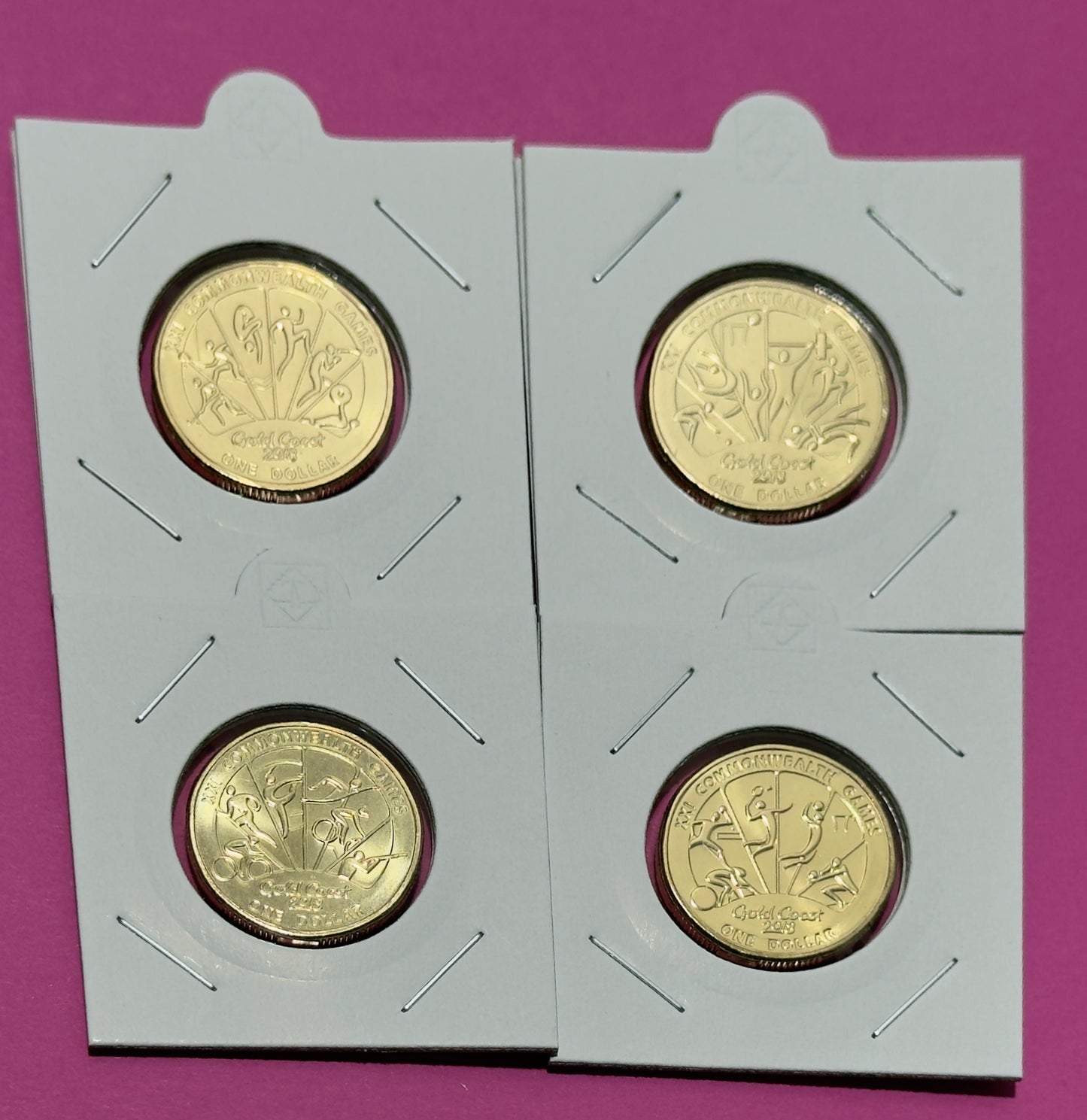 2018 $1 Commonwealth Games Set of 4 Coins - Uncirculated - come in 2x2s
