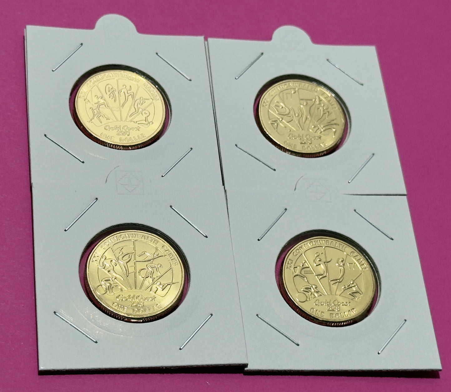2018 $1 Commonwealth Games Set of 4 Coins - Uncirculated - come in 2x2s