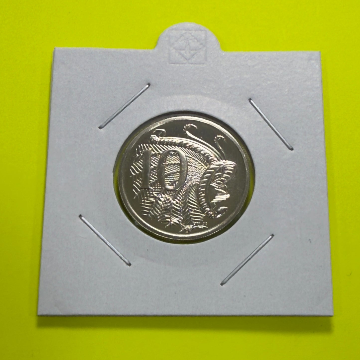 1990 10 Cent Coin - Choice Uncirculated - Ex MINT SET 10c Coin - comes in 2x2