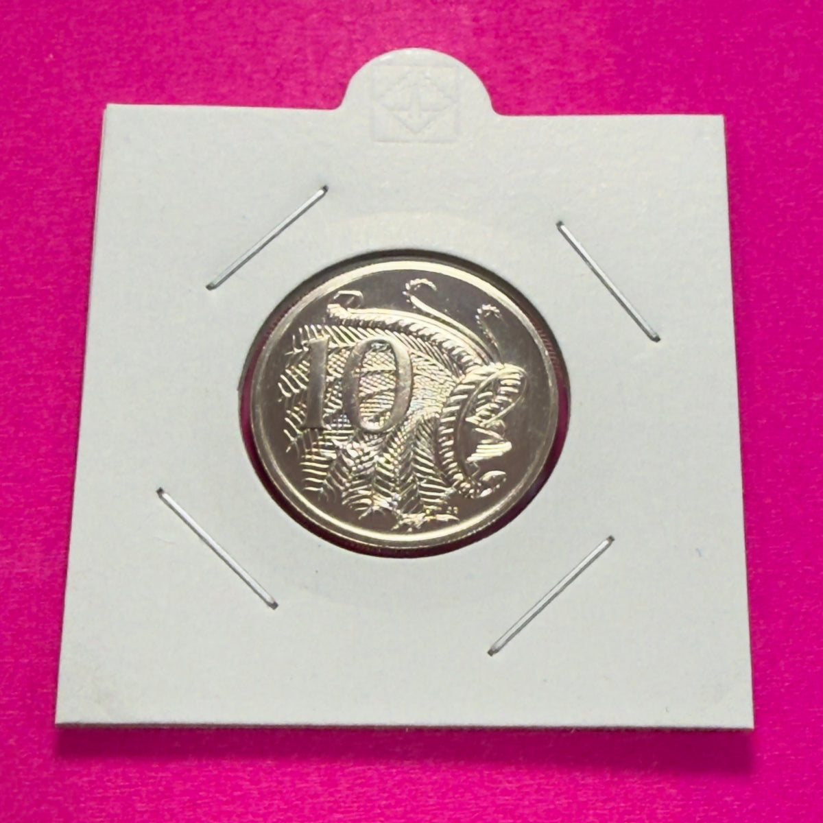 1990 10 Cent Coin - Choice Uncirculated - Ex MINT SET 10c Coin - comes in 2x2