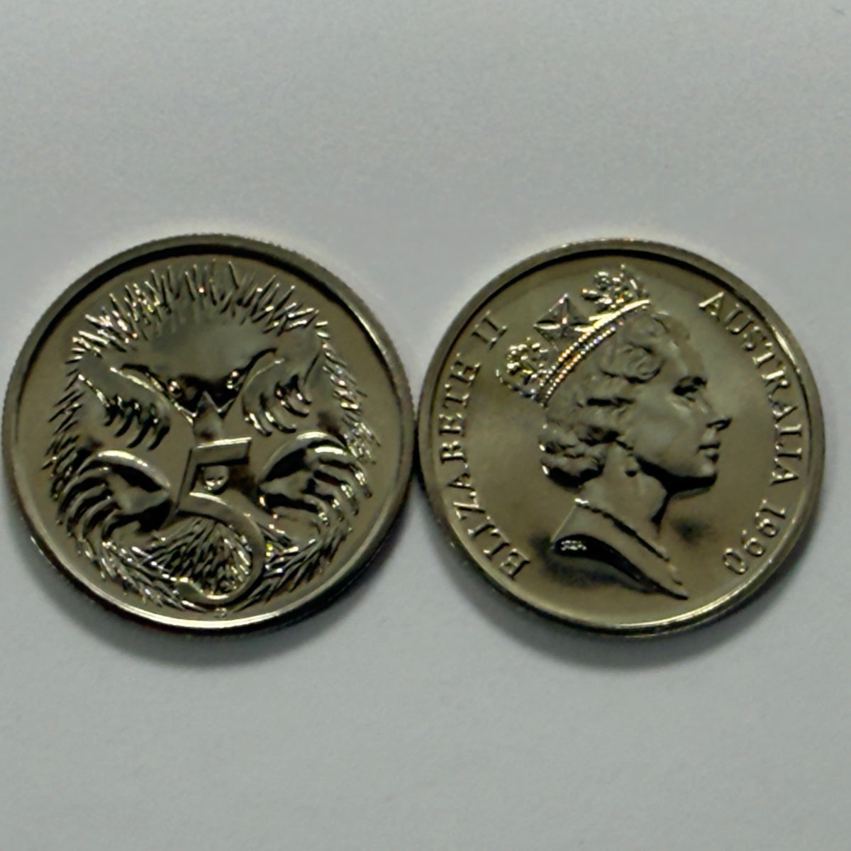 1990 5 Cent Coin - Choice Uncirculated - ex mint set - Five Cent 5c - comes in 2x2