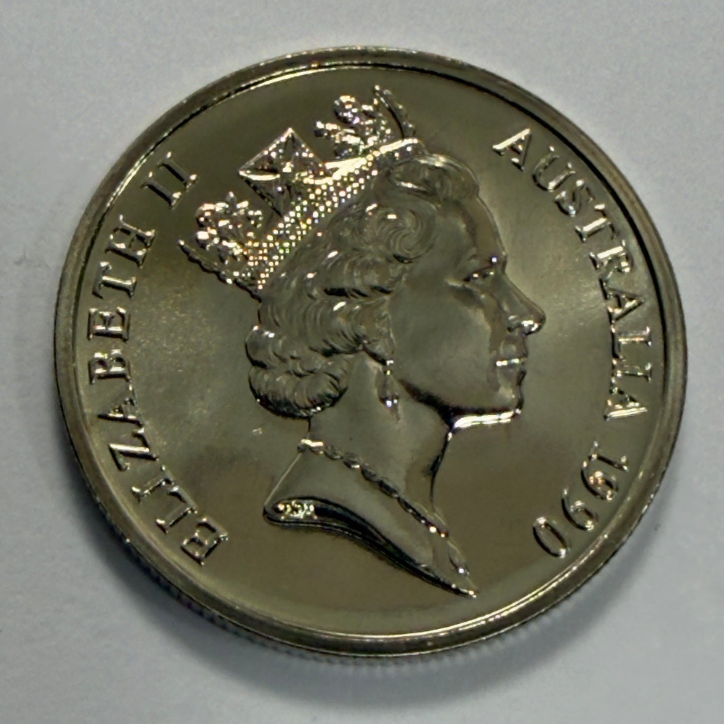 1990 5 Cent Coin - Choice Uncirculated - ex mint set - Five Cent 5c - comes in 2x2