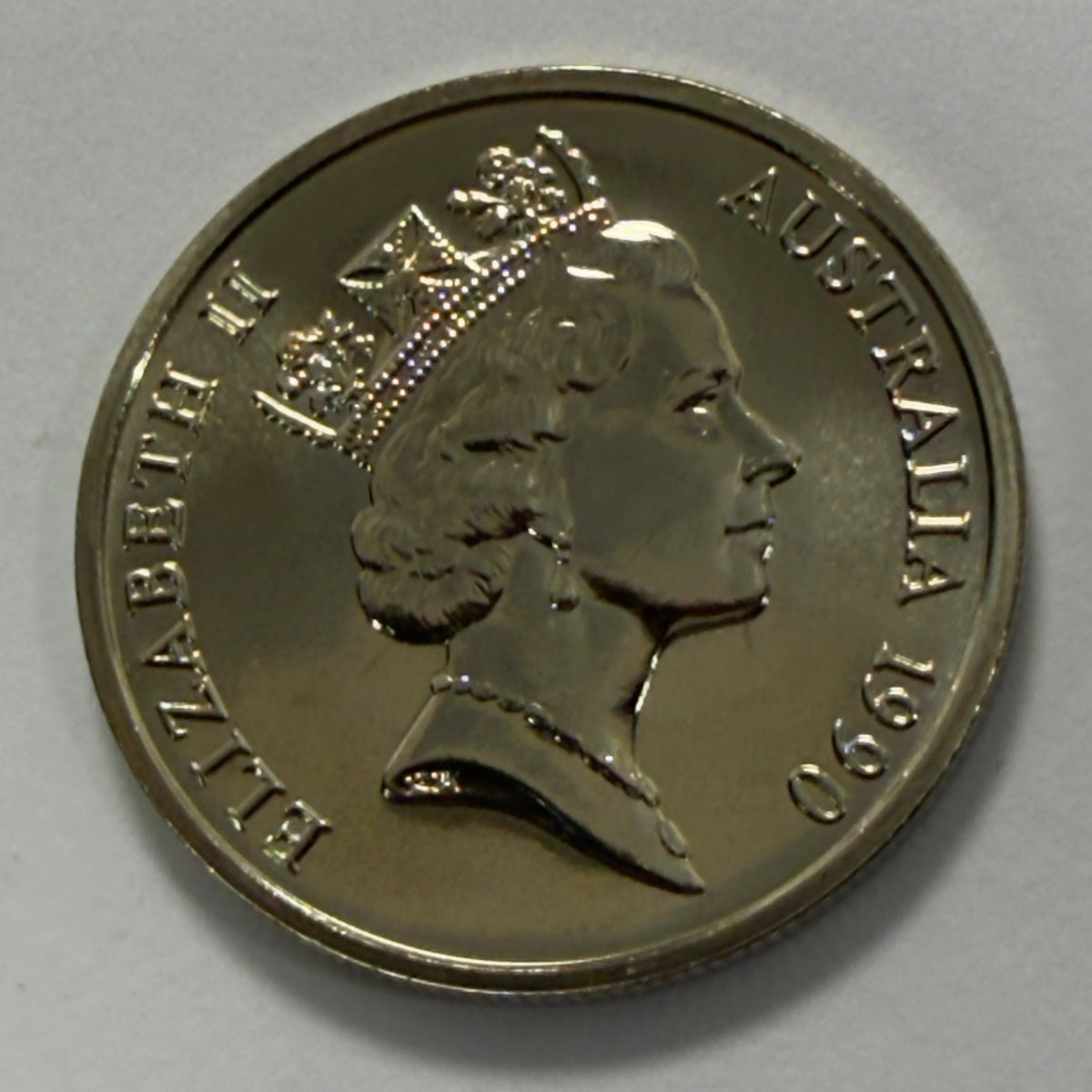 1990 5 Cent Coin - Choice Uncirculated - ex mint set - Five Cent 5c - comes in 2x2