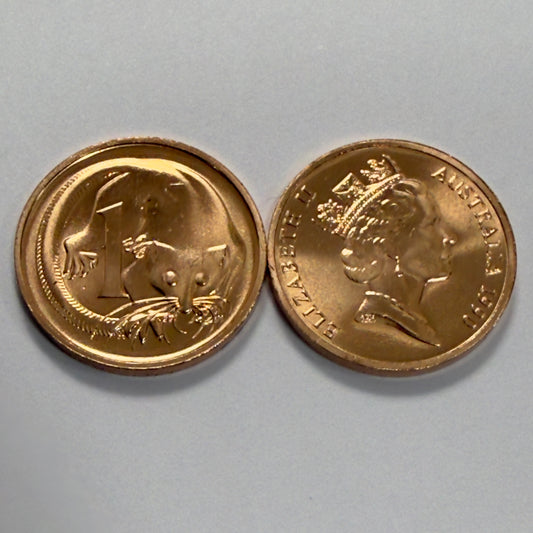 1990 1 Cent Coin - Choice Uncirculated - Ex MINT SET 1c Coin - Comes In 2x2