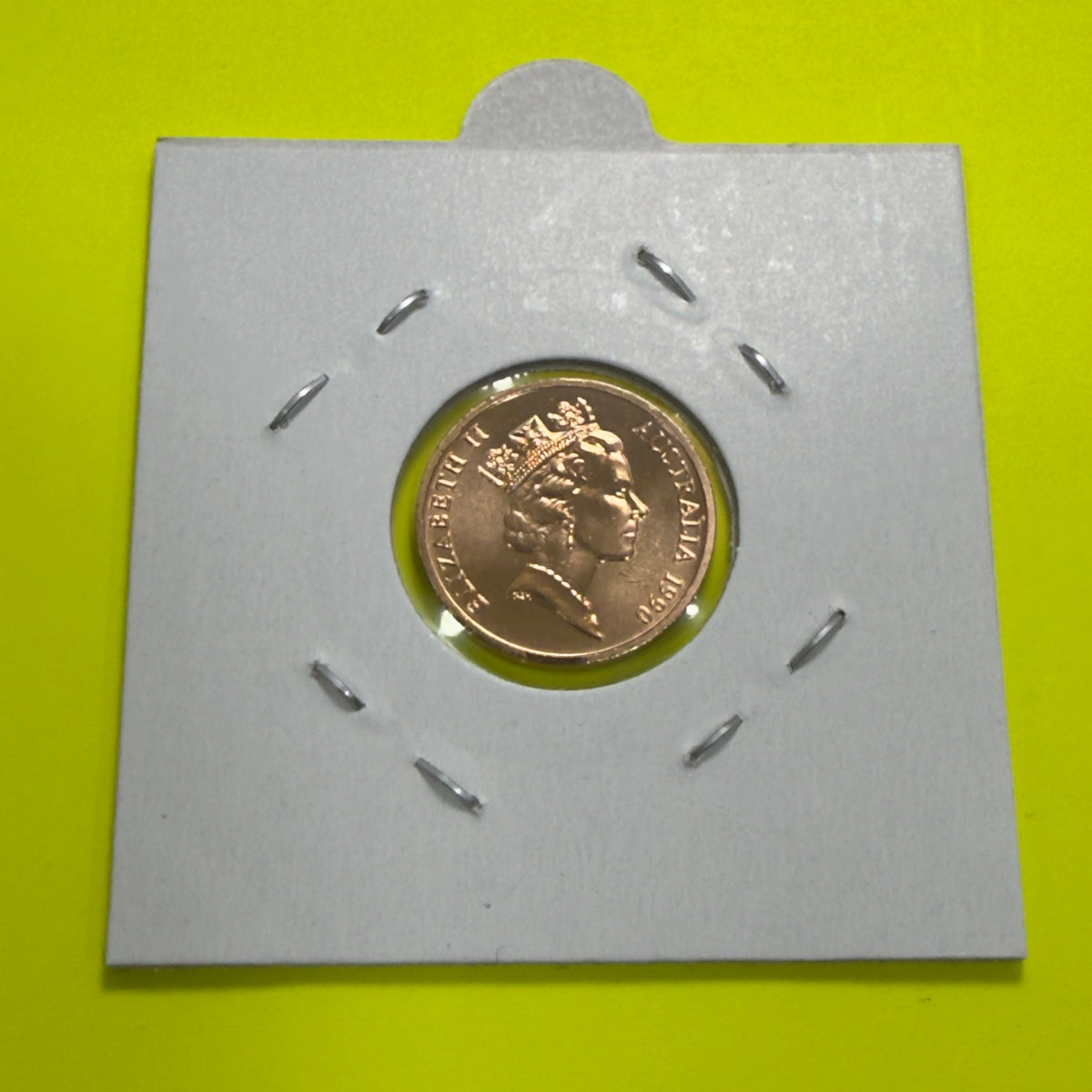1990 1 Cent Coin - Choice Uncirculated - Ex MINT SET 1c Coin - Comes In 2x2