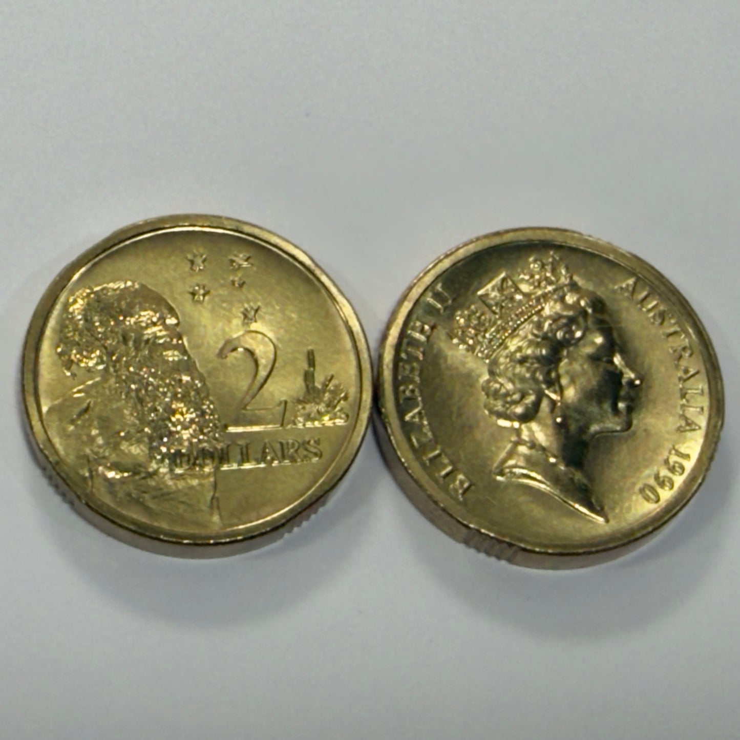 1990 $2 Coin - Choice Uncirculated - ex MINT SET coin - Two Dollar - in 2x2