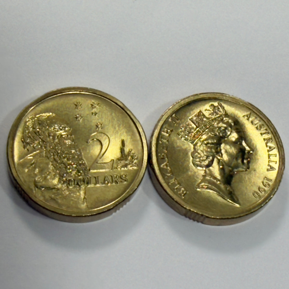 1990 $2 Coin - Choice Uncirculated - ex MINT SET coin - Two Dollar - in 2x2