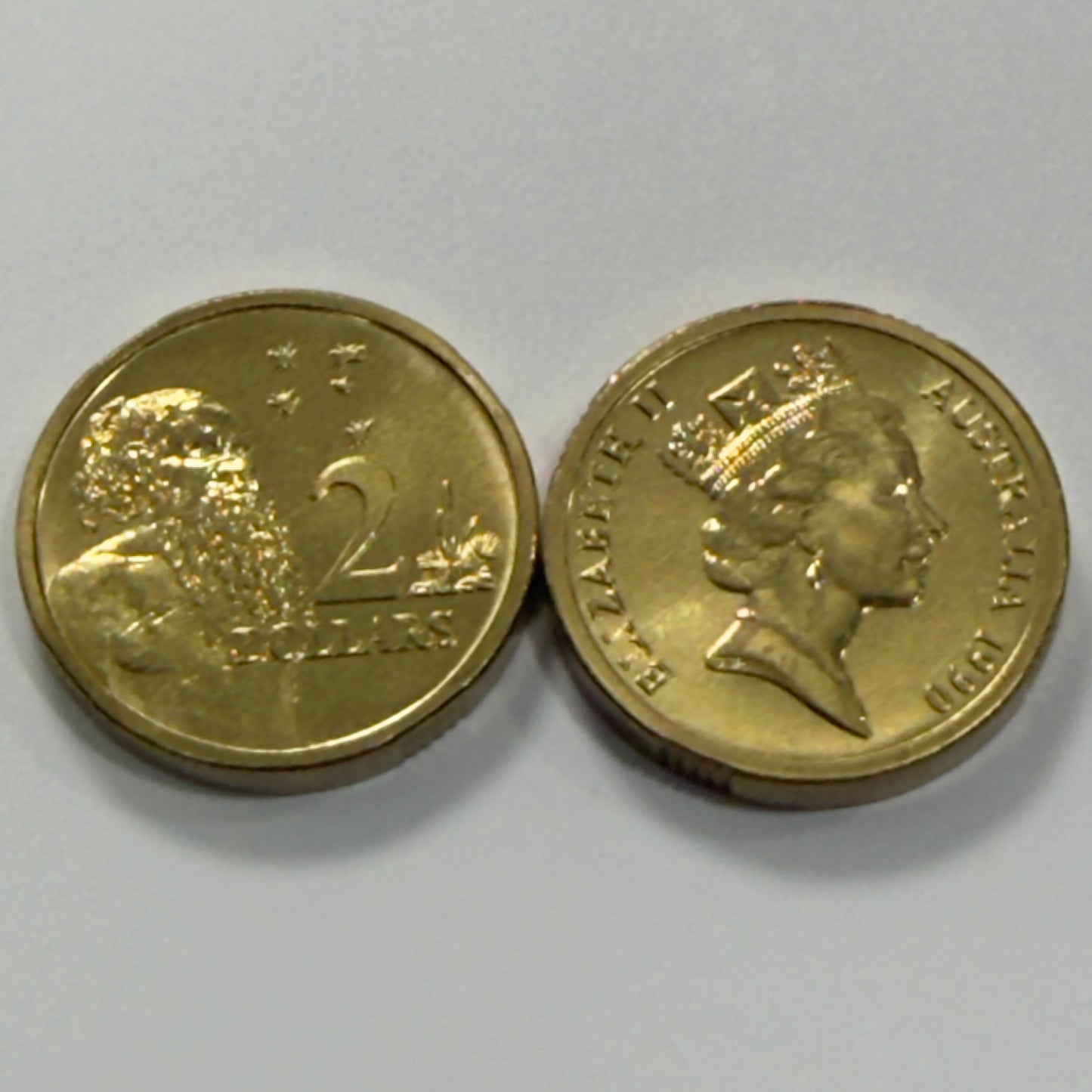 1990 $2 Coin - Choice Uncirculated - ex MINT SET coin - Two Dollar - in 2x2
