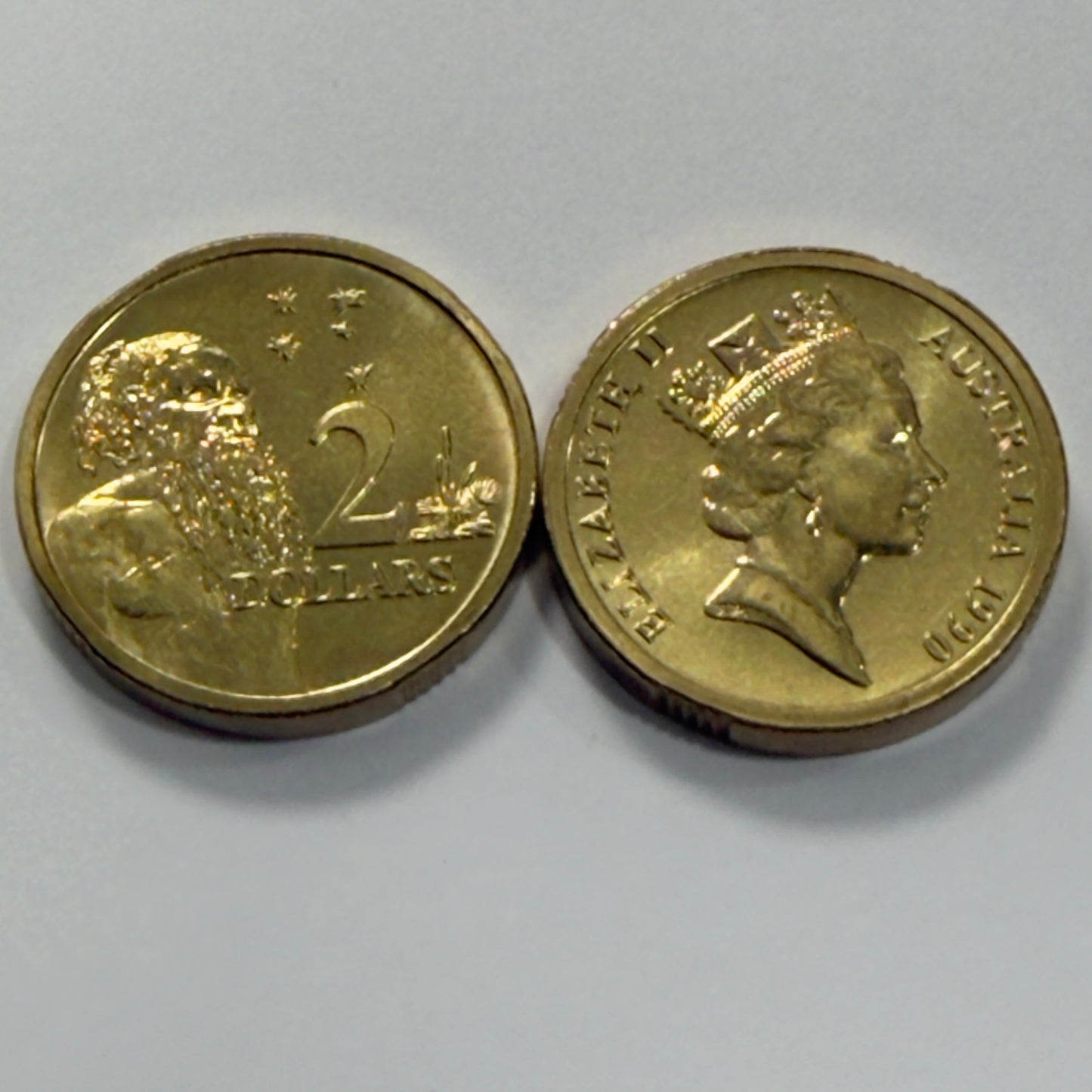 1990 $2 Coin - Choice Uncirculated - ex MINT SET coin - Two Dollar - in 2x2