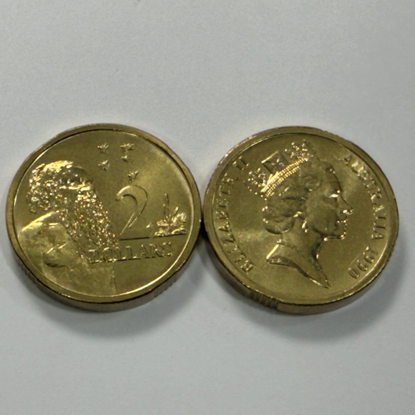 1990 $2 Coin - Choice Uncirculated - ex MINT SET coin - Two Dollar - in 2x2