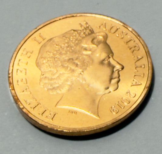 2019 1 Cent Coin - Mr Squiggle Moon Face - Uncirculated - comes in 2x2