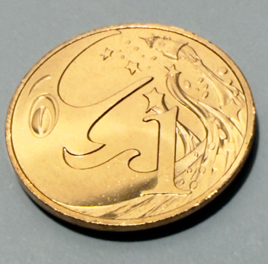 2019 1 Cent Coin - Mr Squiggle Moon Face - Uncirculated - comes in 2x2