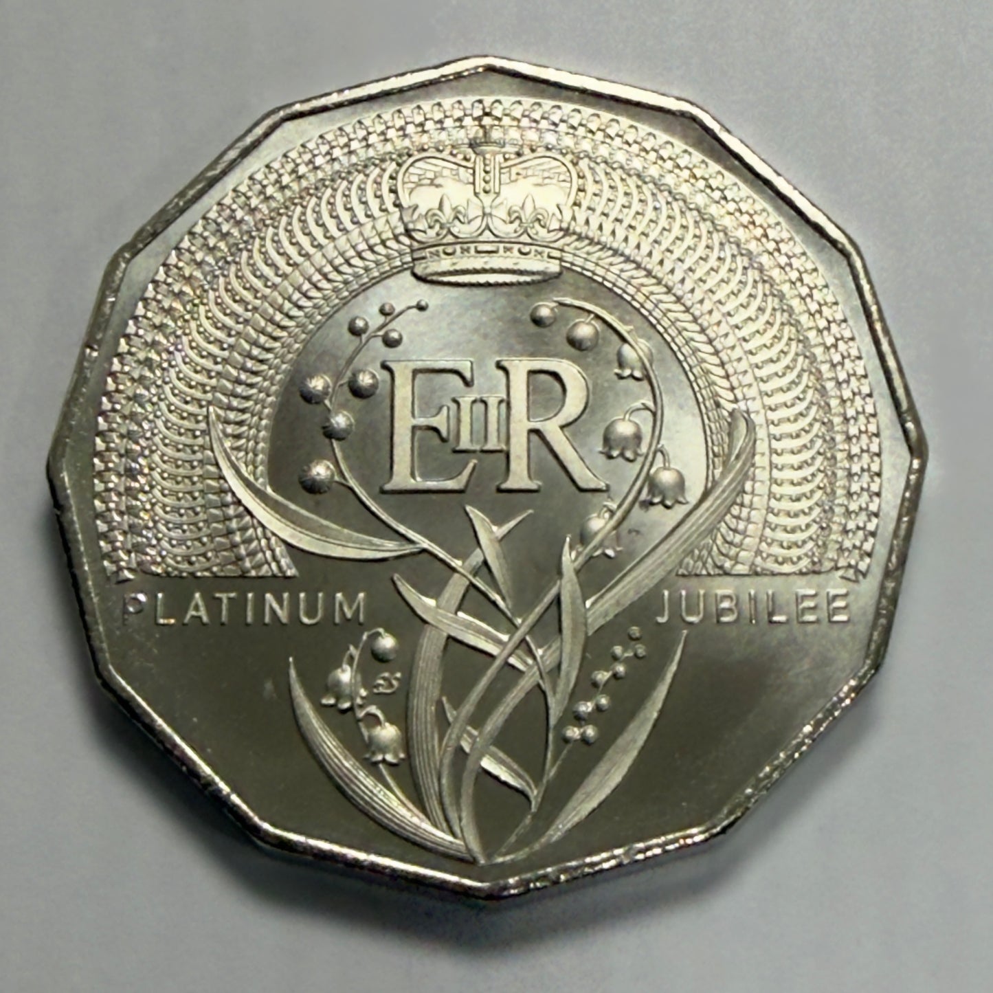 2022 50 Cent Platinum Jubilee Coin - Frosted Uncirculated - comes in 2x2