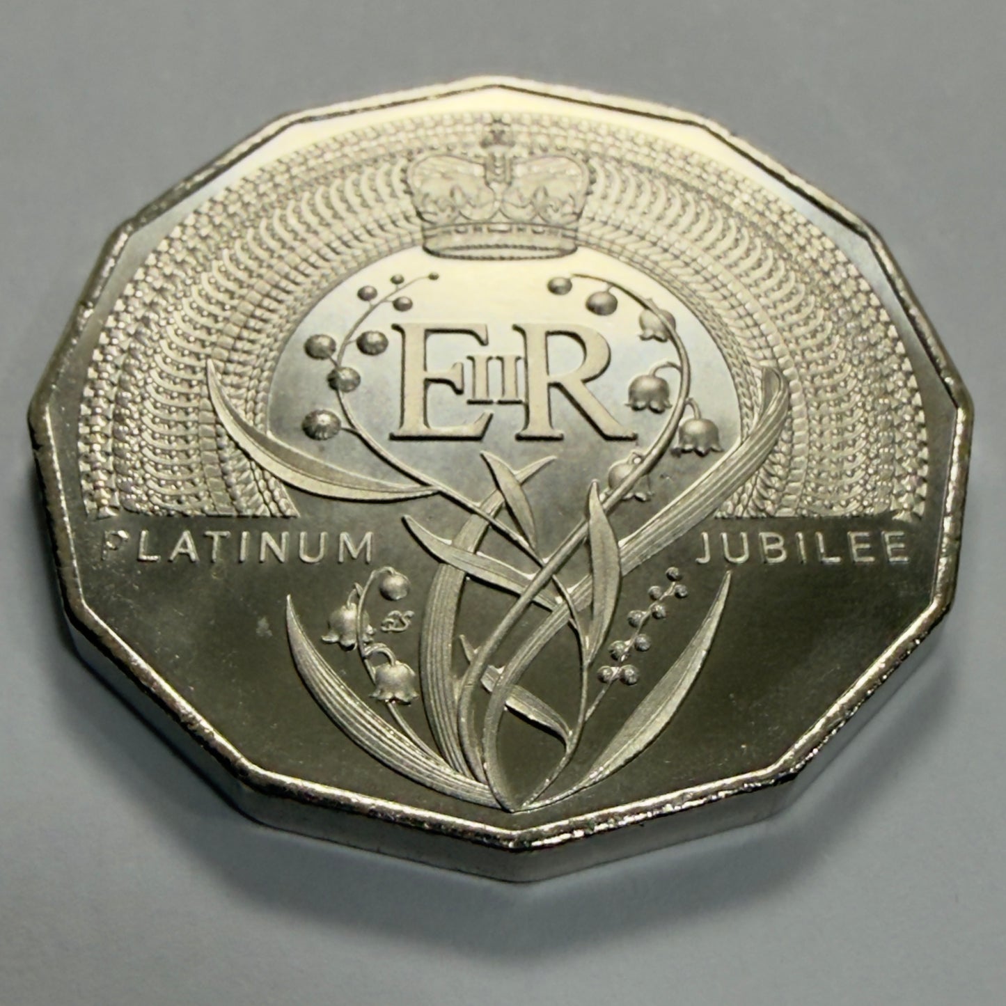 2022 50 Cent Platinum Jubilee Coin - Frosted Uncirculated - comes in 2x2