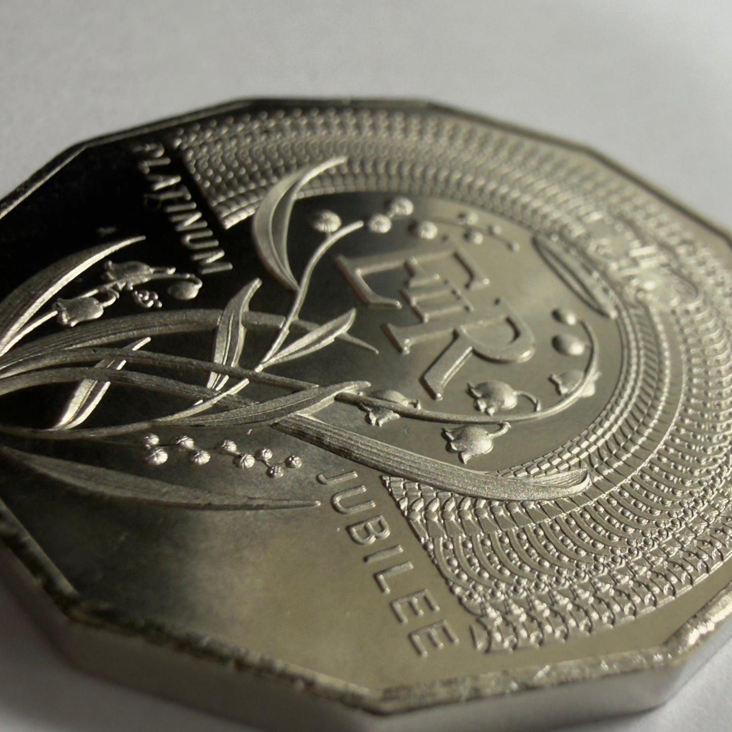 2022 50 Cent Platinum Jubilee Coin - Frosted Uncirculated - comes in 2x2