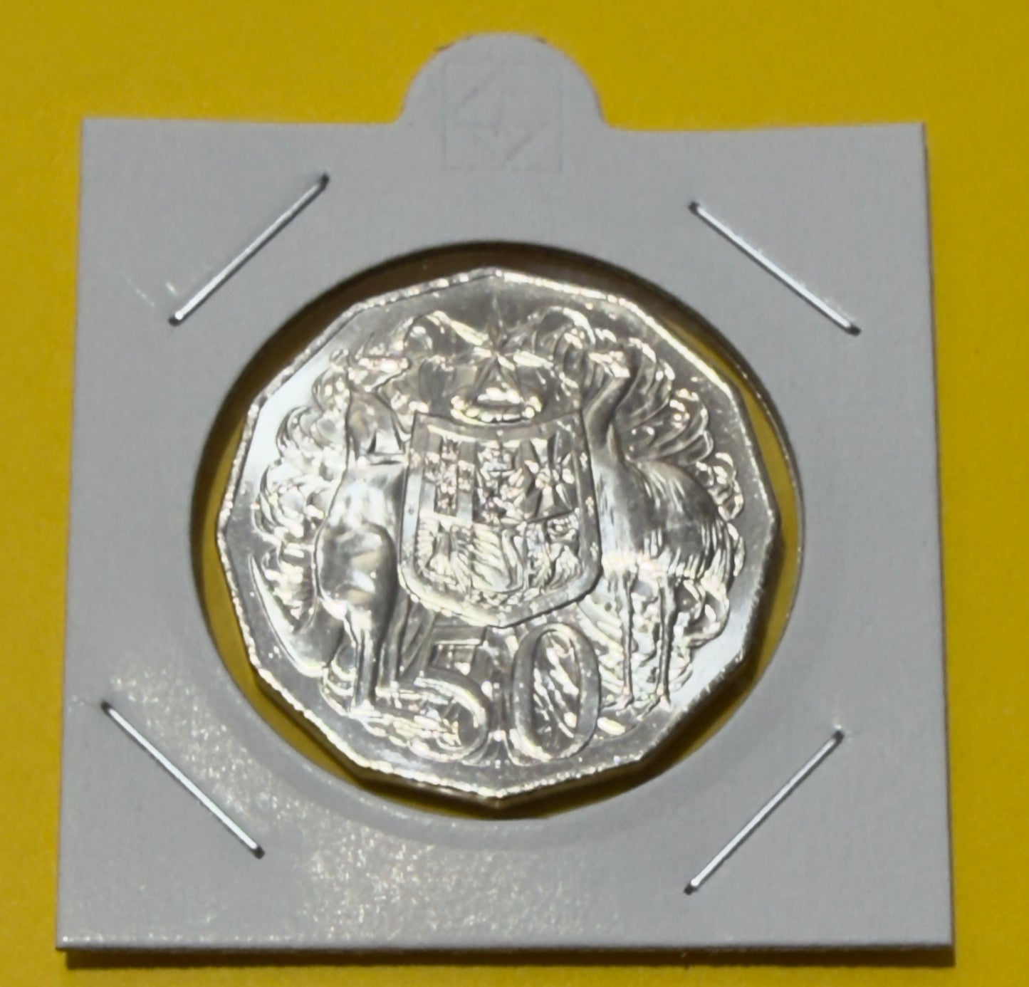 2025 50 Cent Coin - King Charles Coat of Arms - Uncirculated - comes in 2x2