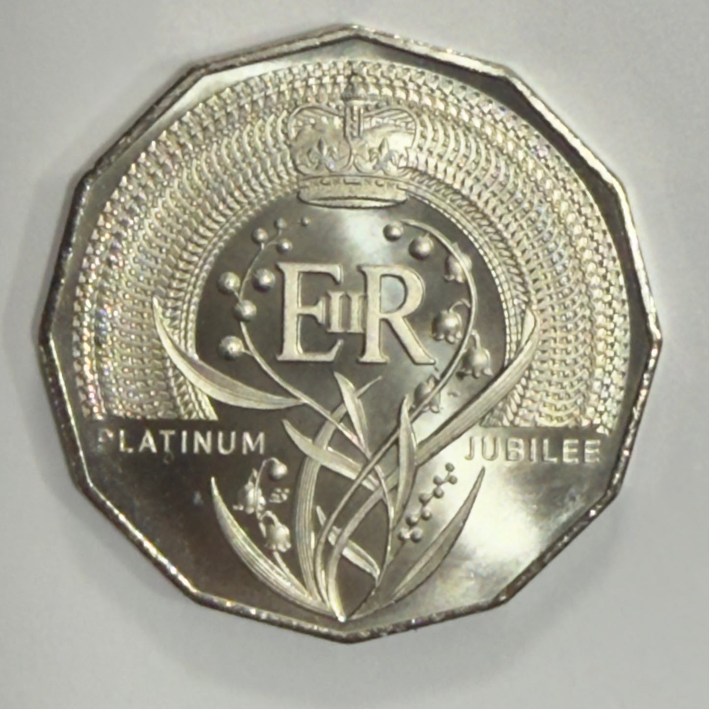 2022 50 Cent Platinum Jubilee Coin - Frosted Uncirculated - comes in 2x2