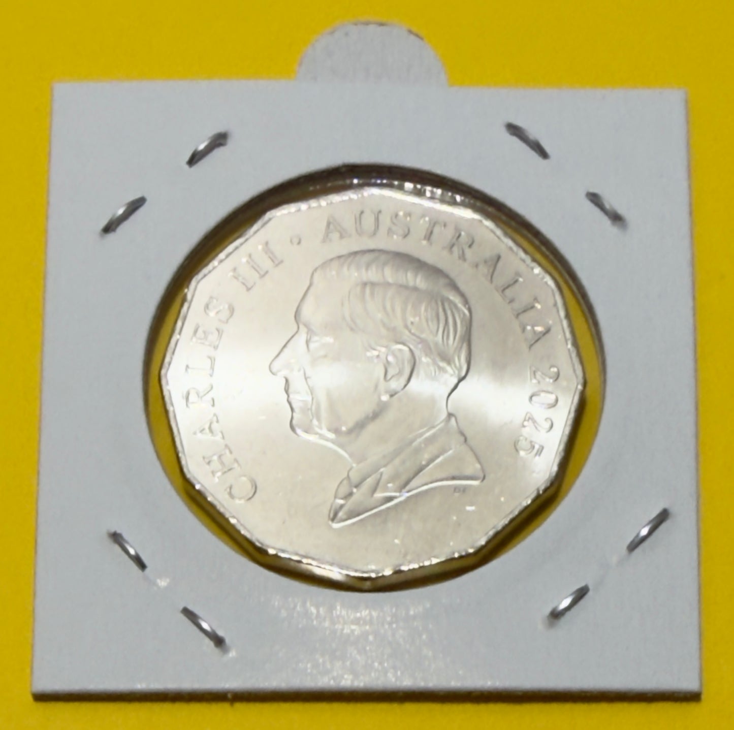 2025 50 Cent Coin - King Charles Coat of Arms - Uncirculated - comes in 2x2